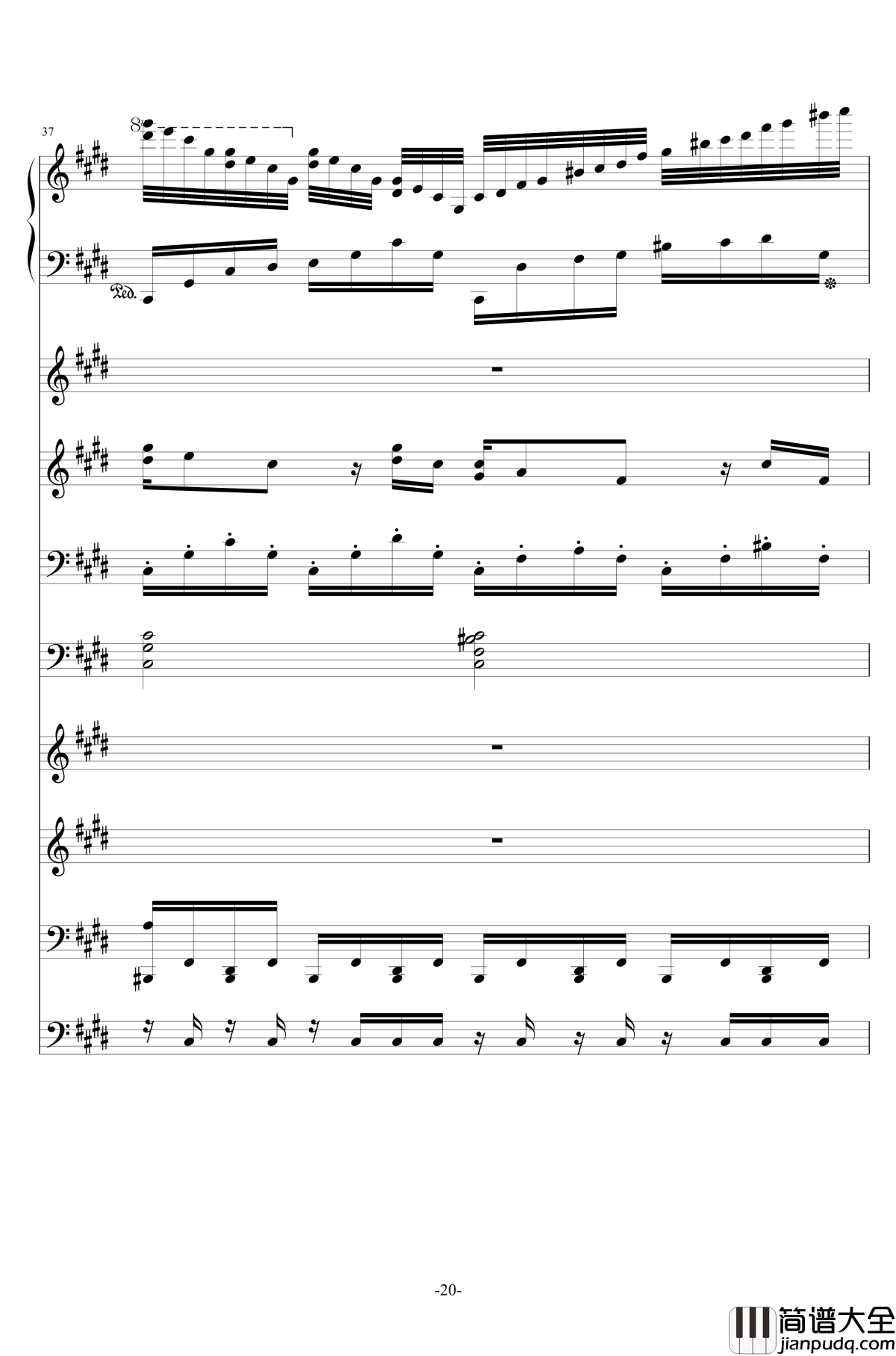 克罗地亚第七号狂想曲钢琴谱_总谱_ellocz