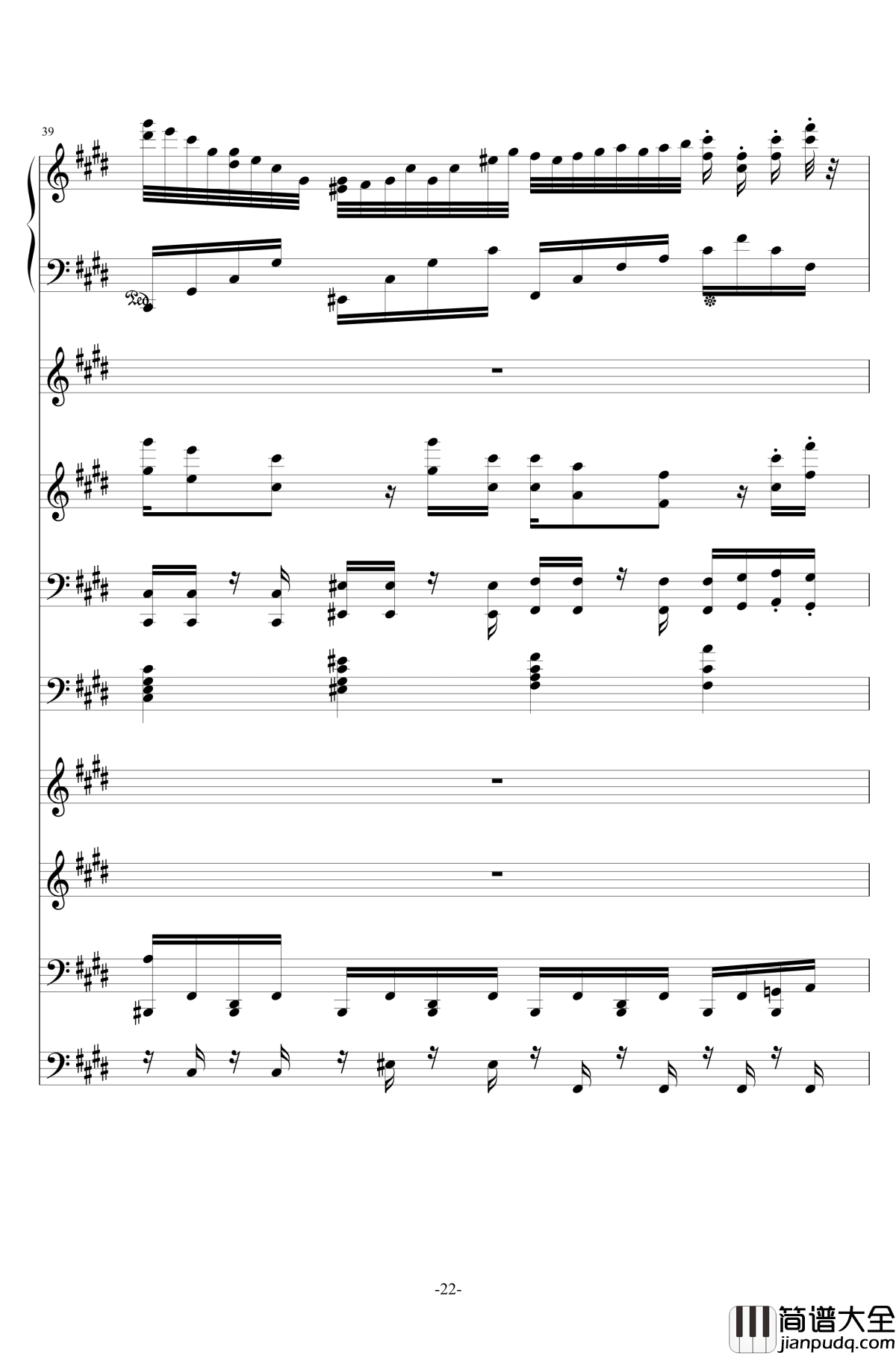 克罗地亚第七号狂想曲钢琴谱_总谱_ellocz