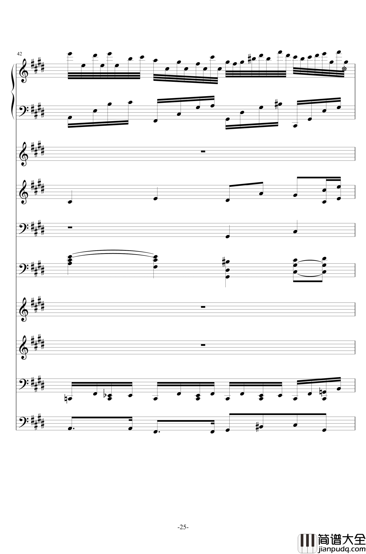 克罗地亚第七号狂想曲钢琴谱_总谱_ellocz