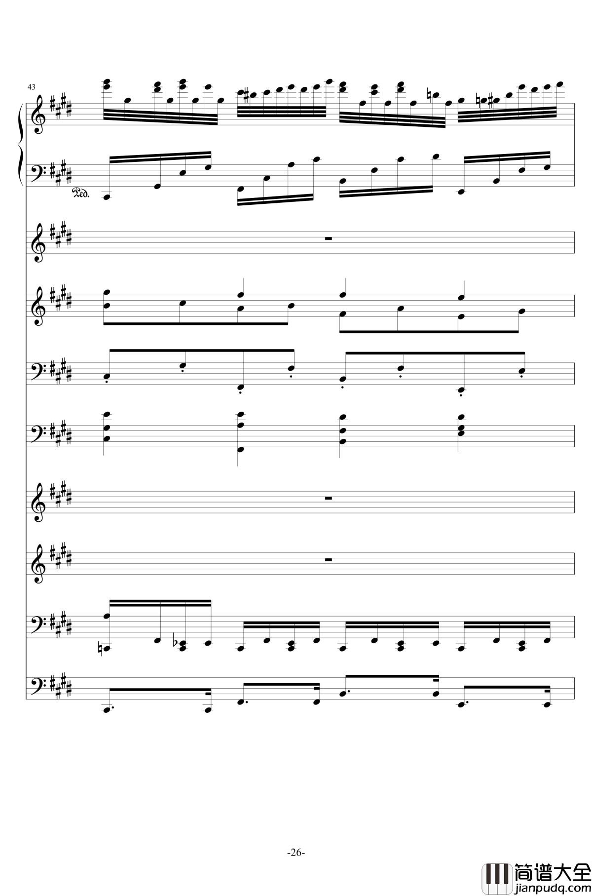 克罗地亚第七号狂想曲钢琴谱_总谱_ellocz