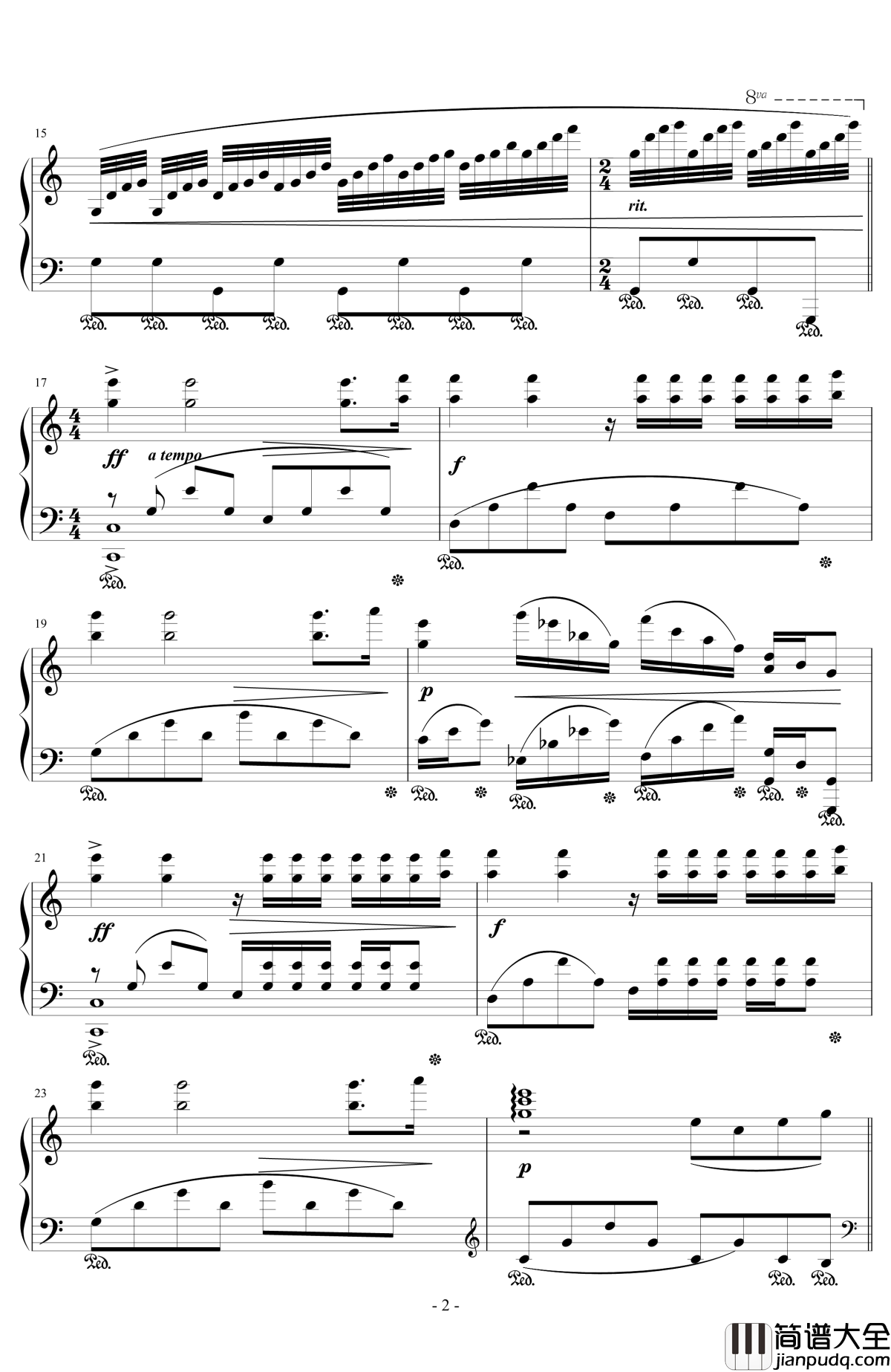 水边的阿狄丽娜钢琴谱_克莱德曼