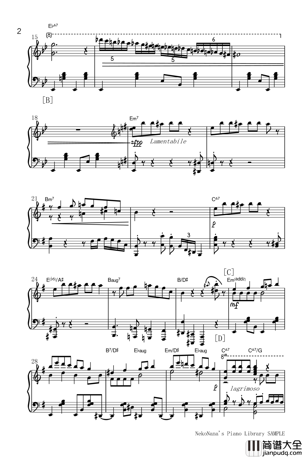 不幸屋の娘钢琴谱_售卖不幸的女孩_初音ミク