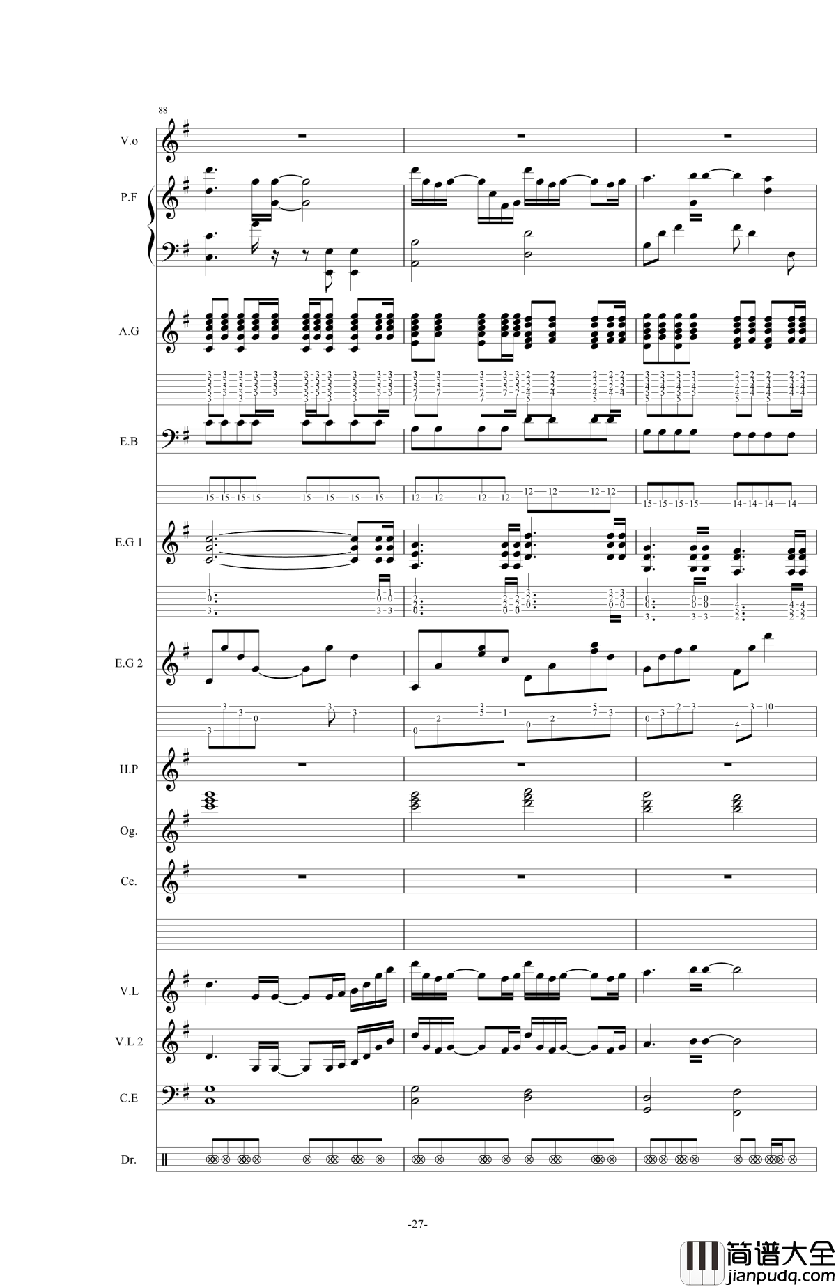 オレンジ钢琴谱_四月是你的谎言