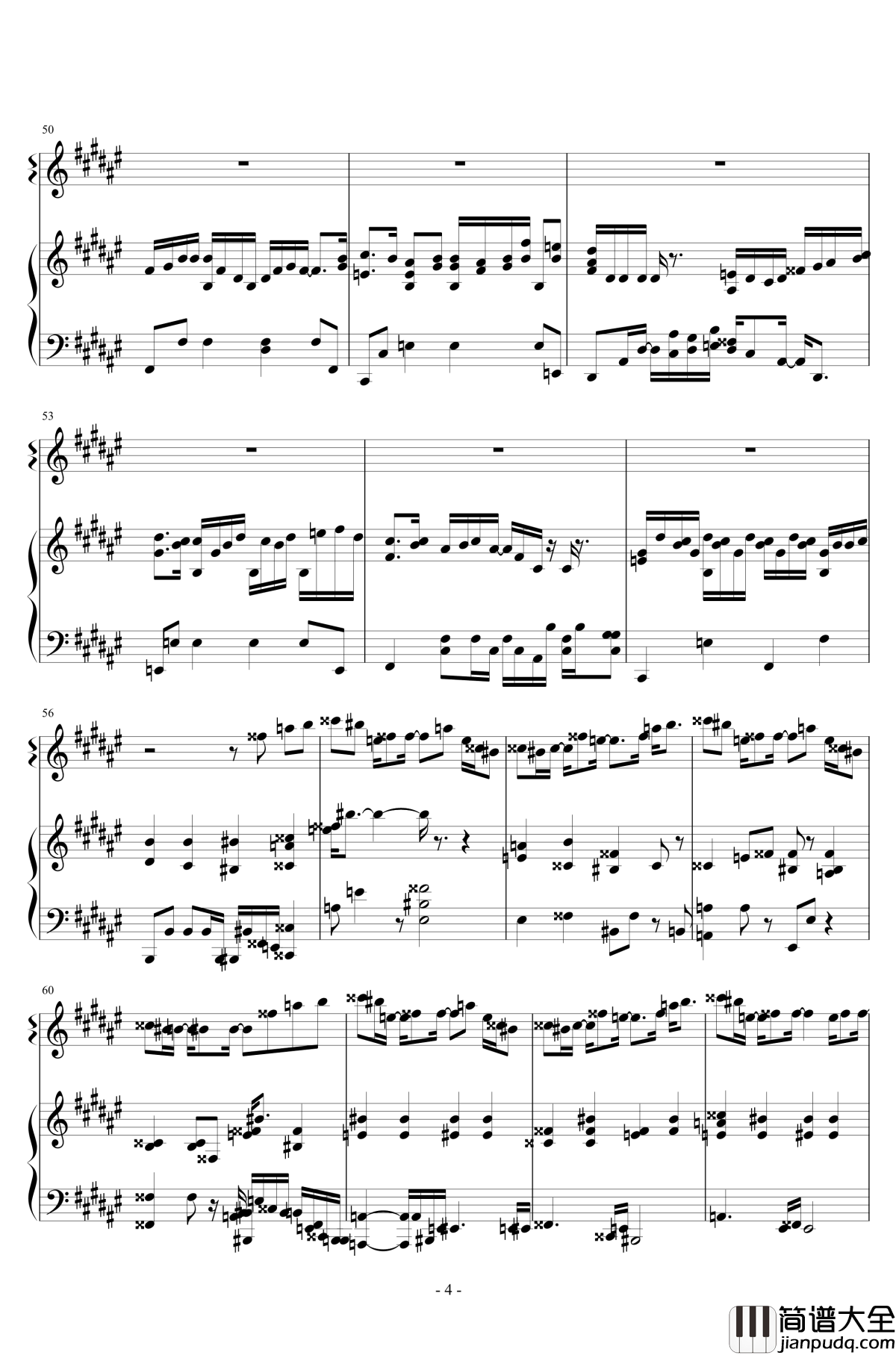 追光者钢琴谱_四手联弹_岑宁儿