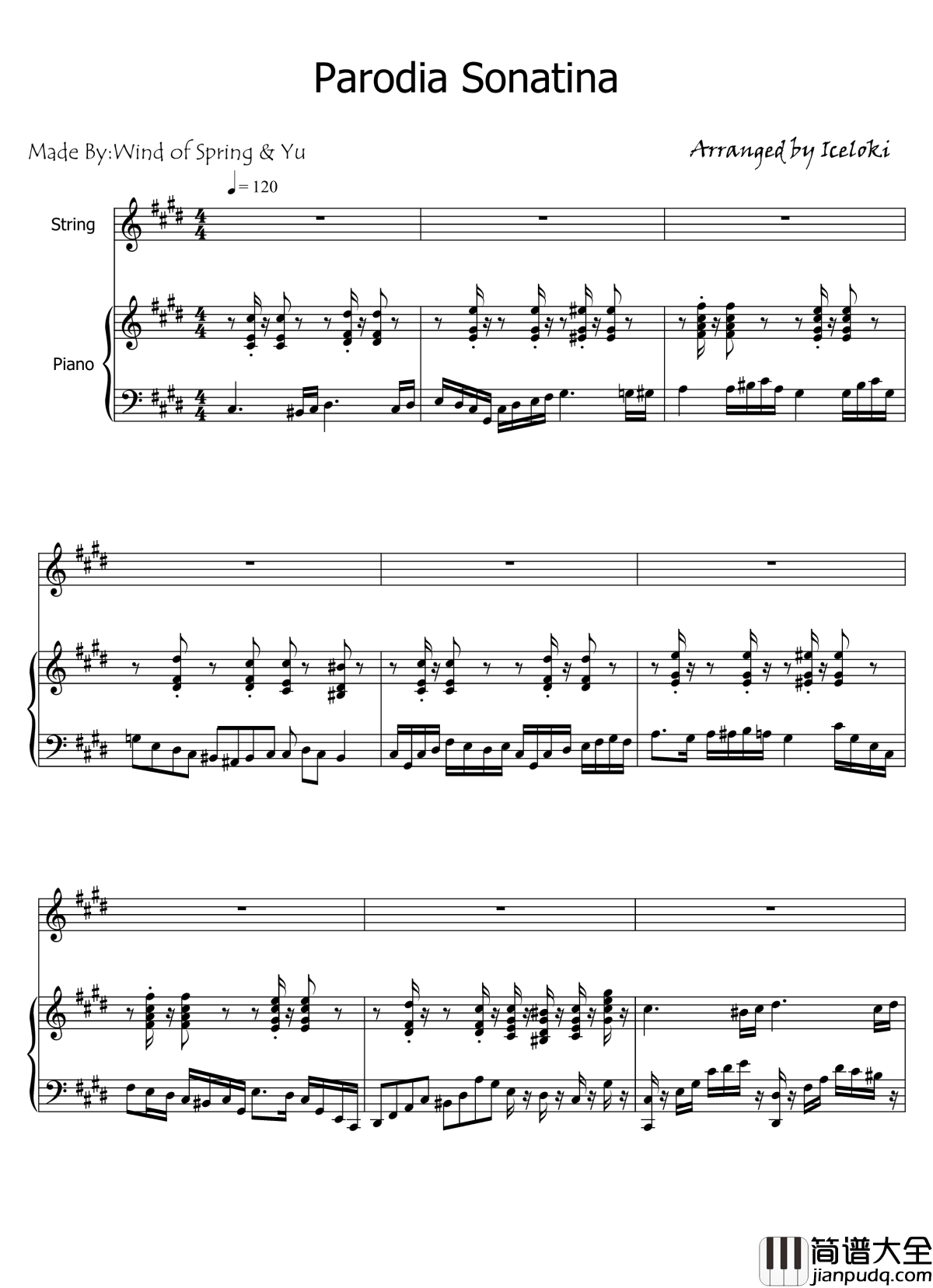 Parodia_Sonatina钢琴谱_Deemo