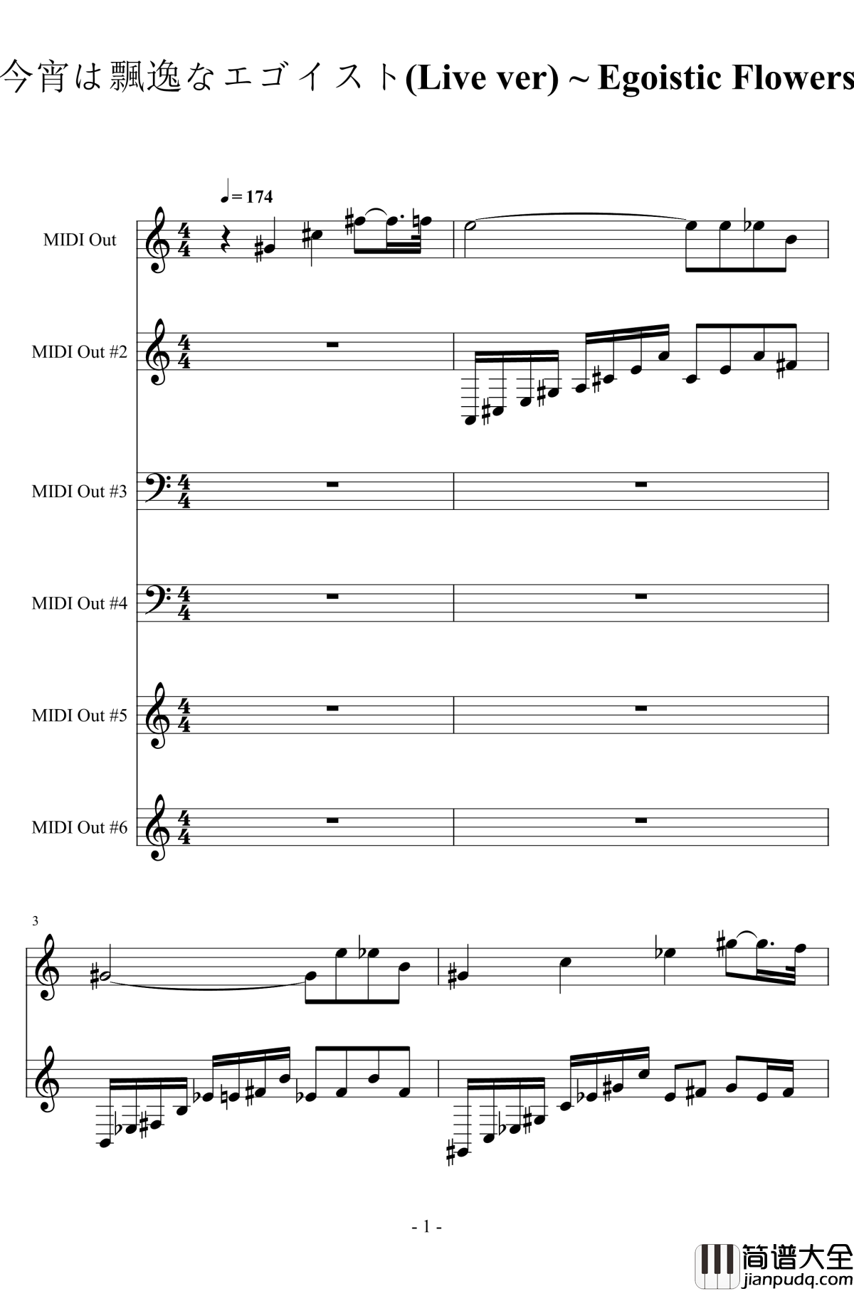 今宵是飘逸的自我主义者钢琴谱_Live_ver._东方project_东方凭依华