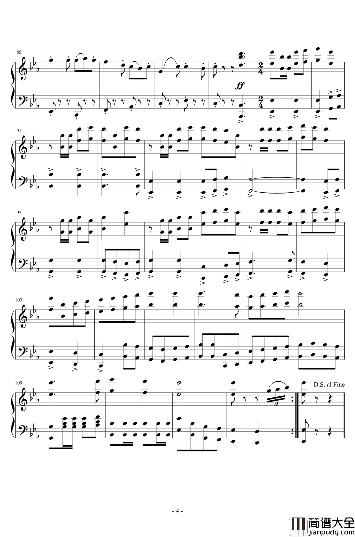 英国民歌组曲钢琴谱_第三首进行曲_沃恩·威廉斯