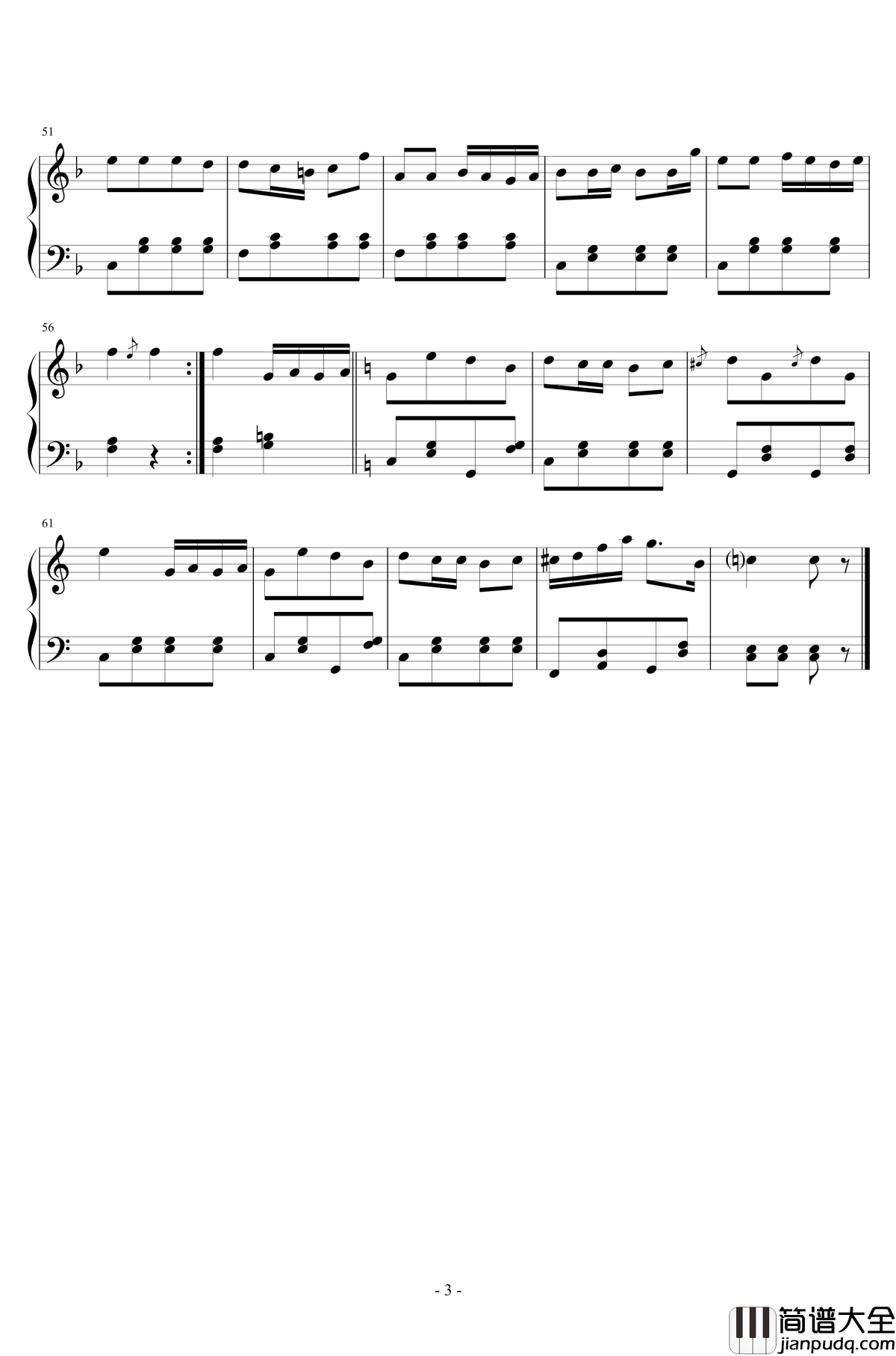 C大调四对舞钢琴谱_WAB120__No.1_布鲁克纳