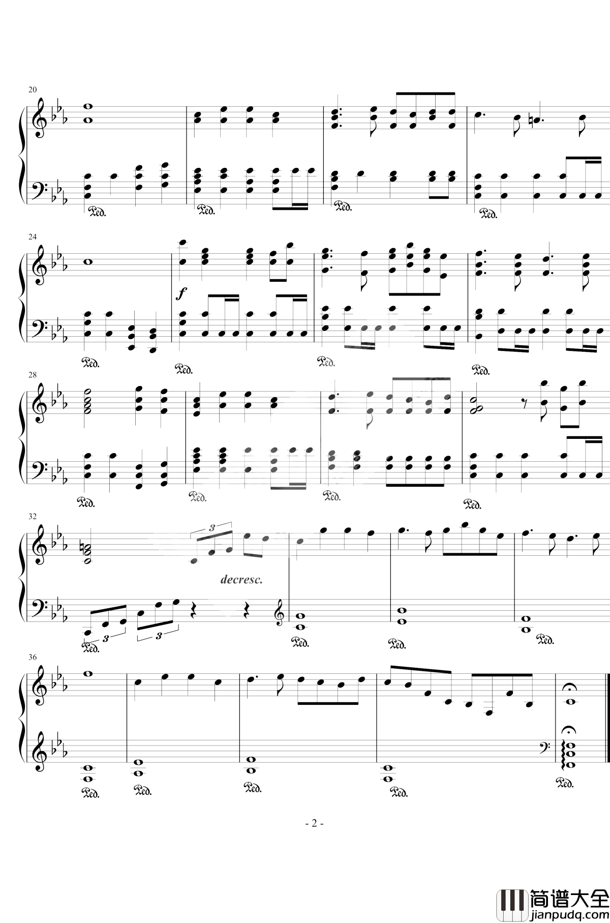 The_Piano钢琴谱_跳舞的线