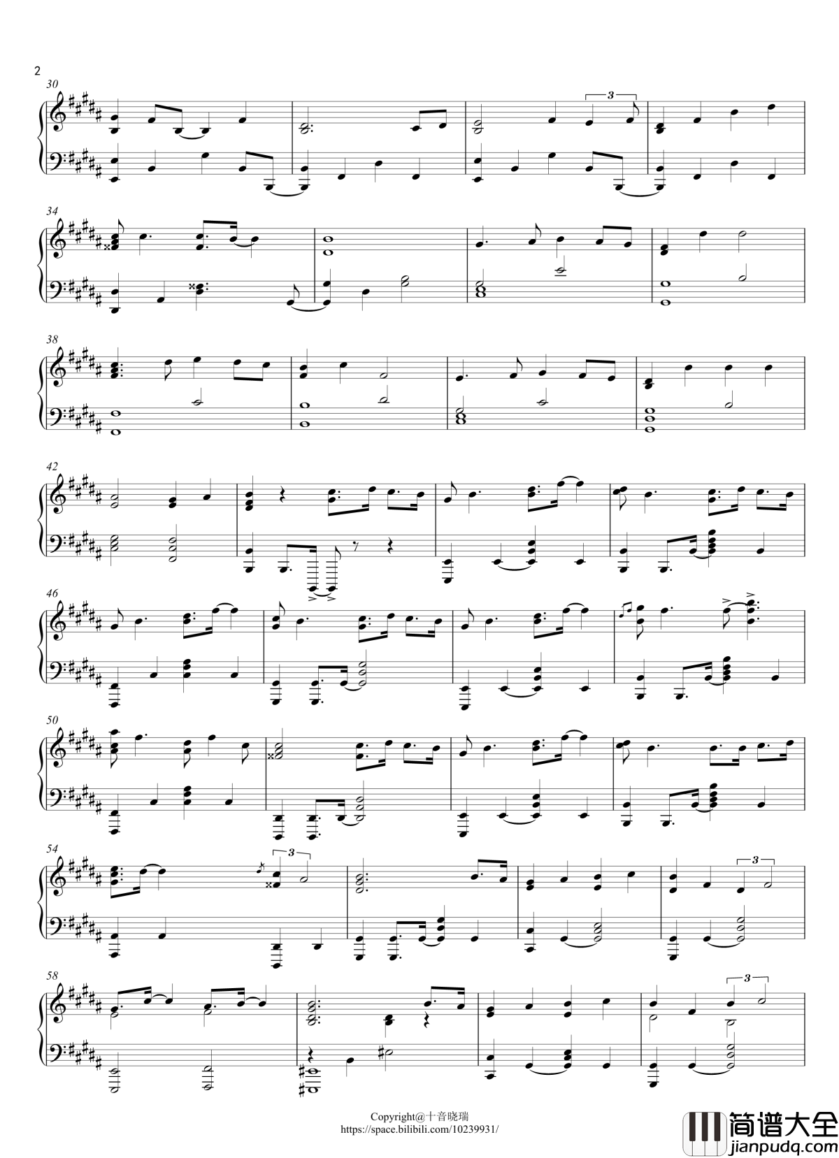 Lemon钢琴谱_米津玄师_Unnatural主题歌