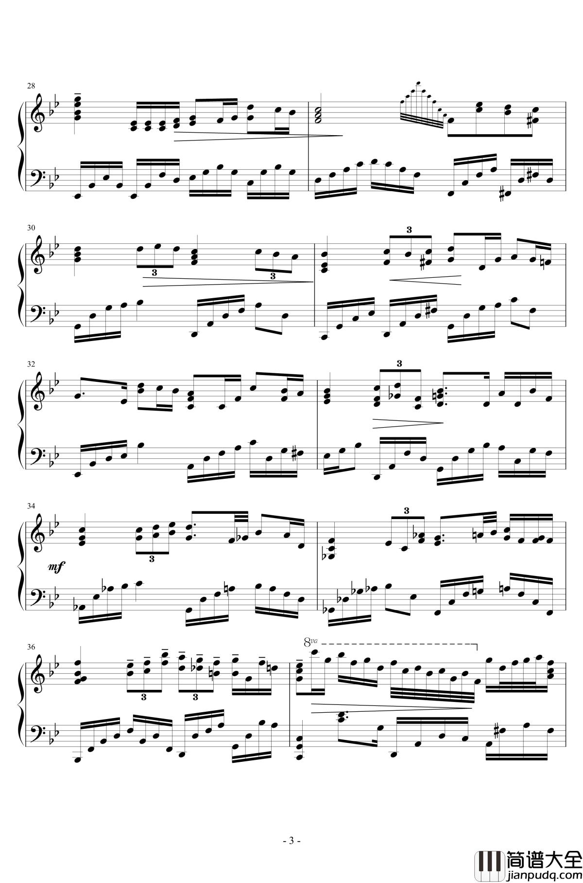 g小調隨想曲钢琴谱_王者之喆