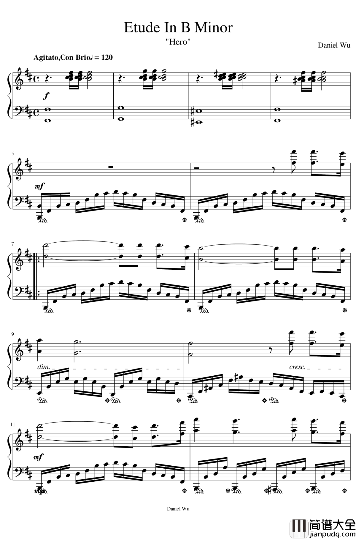 b小调练习曲钢琴谱_DanielInC