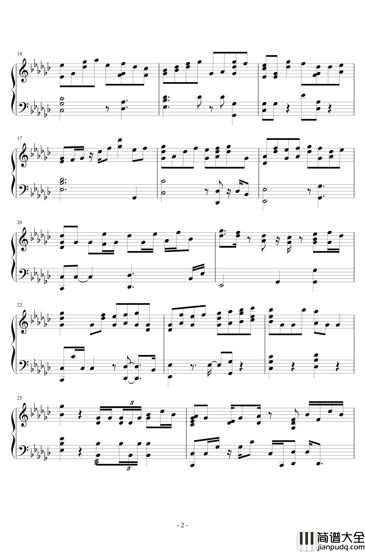 打上花火钢琴谱_华丽Maybe爵士版