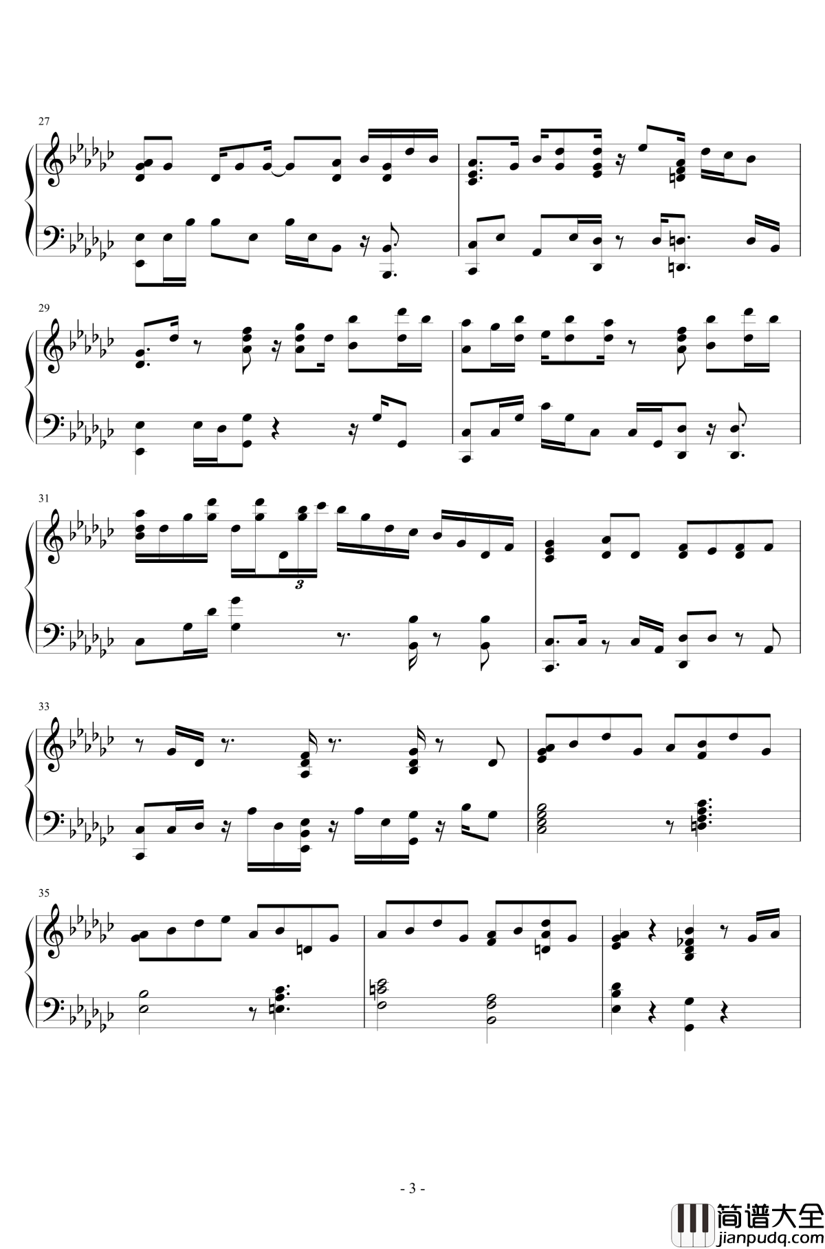 打上花火钢琴谱_华丽Maybe爵士版