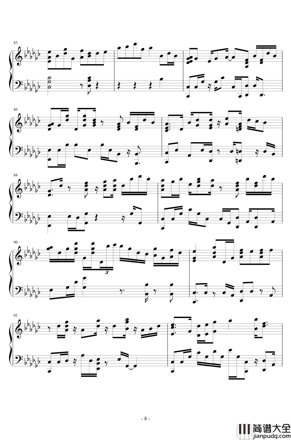 打上花火钢琴谱_华丽Maybe爵士版