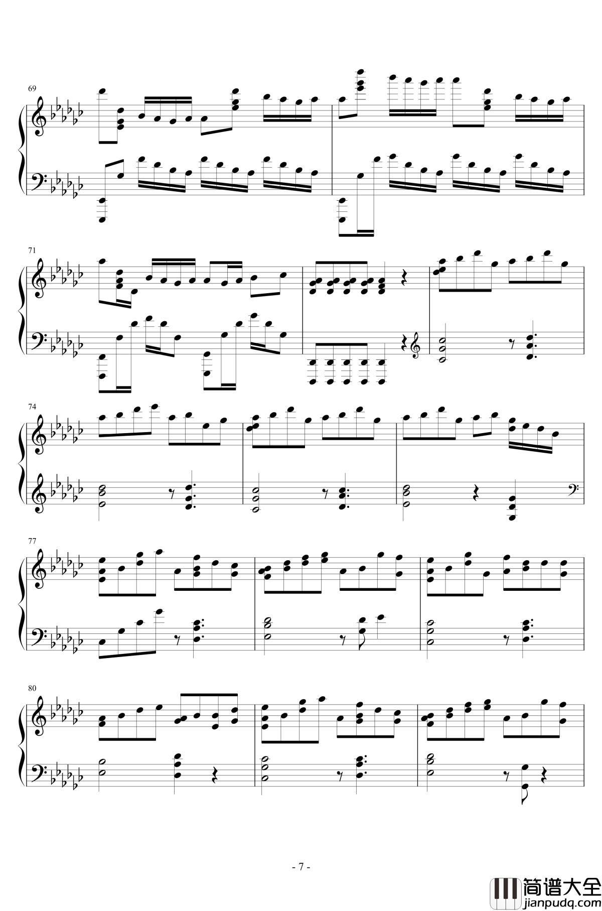 打上花火钢琴谱_华丽Maybe爵士版