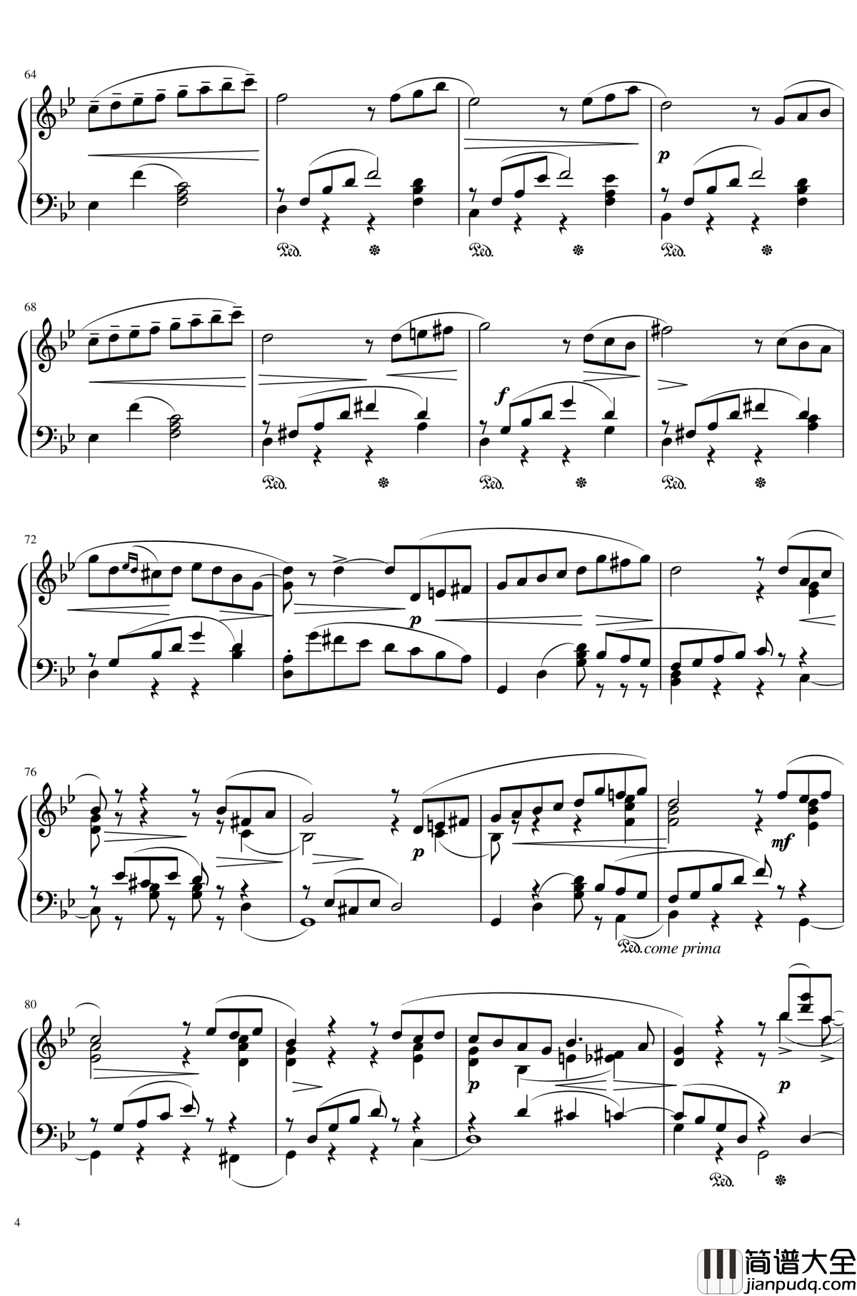 六月钢琴谱_船歌_The_seasons,June:_Barcarolle_柴科夫斯基_Peter_Ilyich_Tchaikovsky