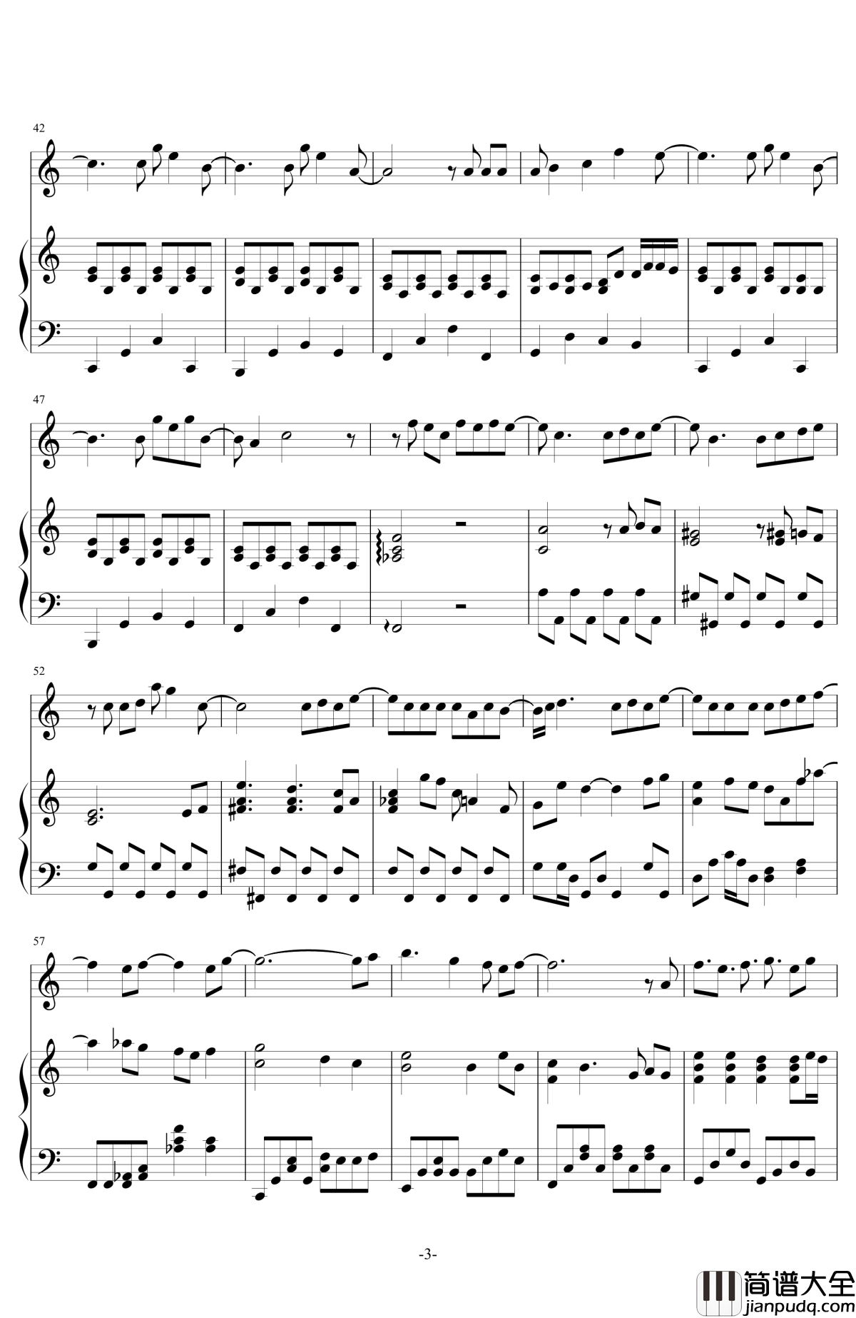 傻子钢琴谱_伴奏_林宥嘉