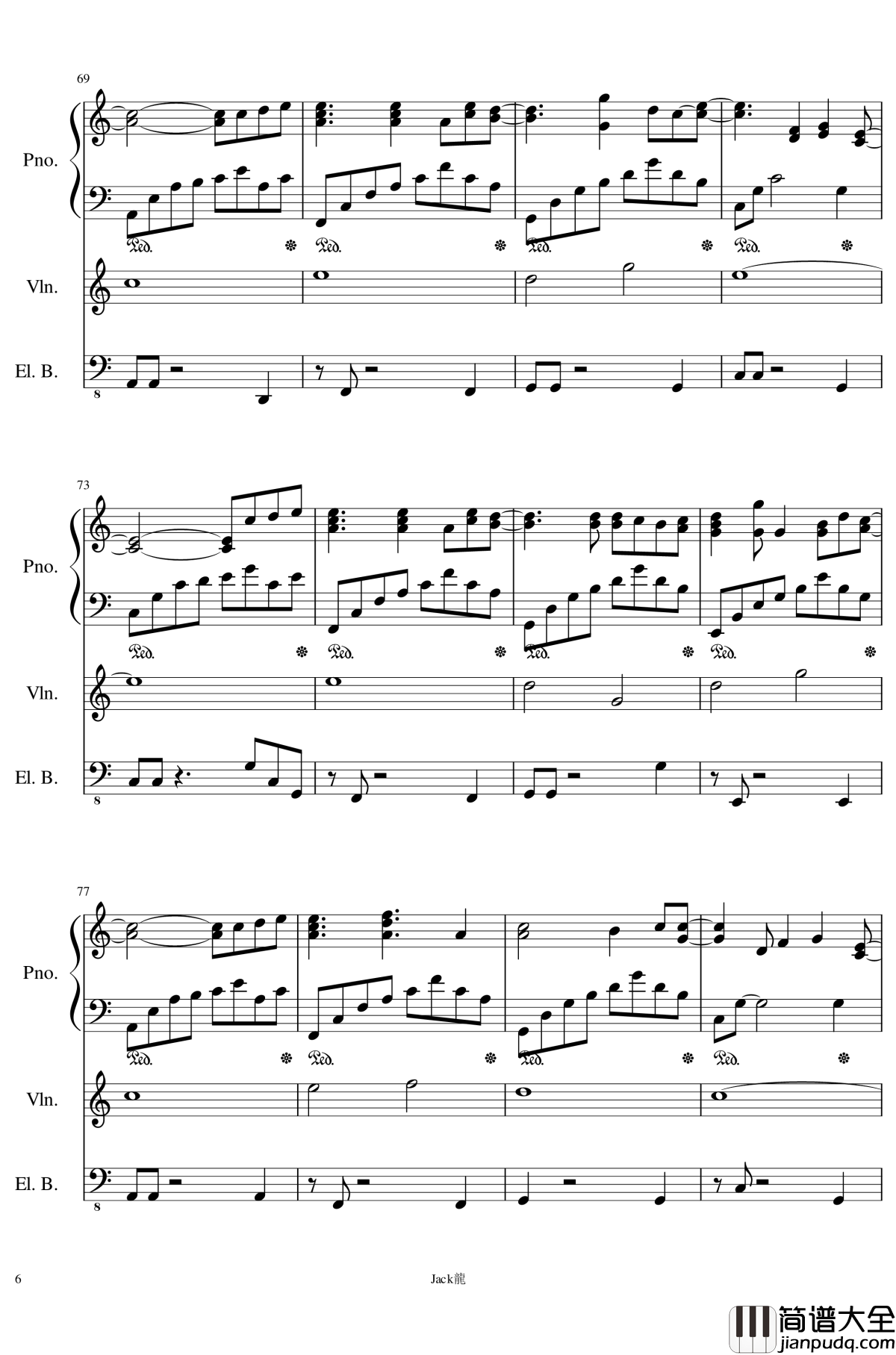 forever_love钢琴谱_卡农