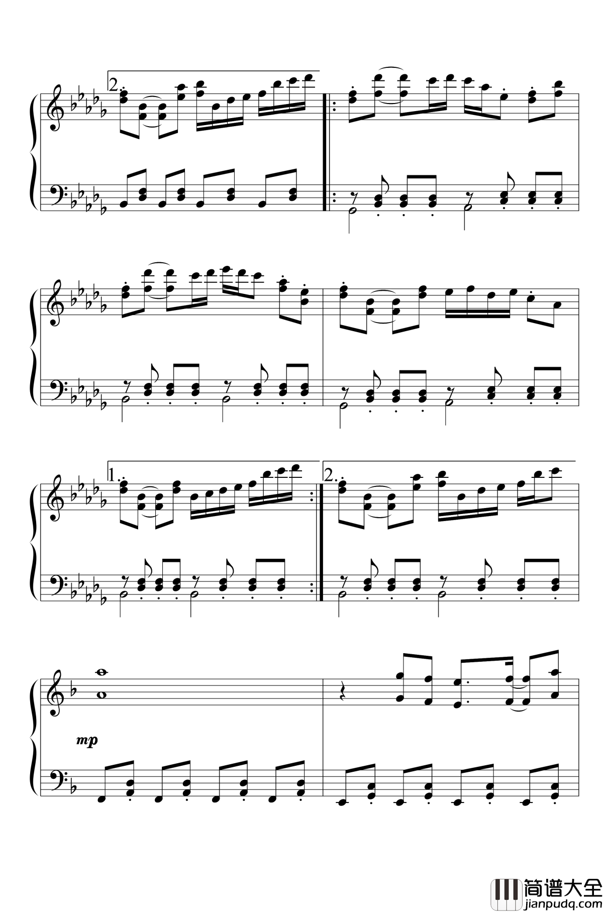 东之国的不眠夜钢琴谱_东方文花帖_东方project