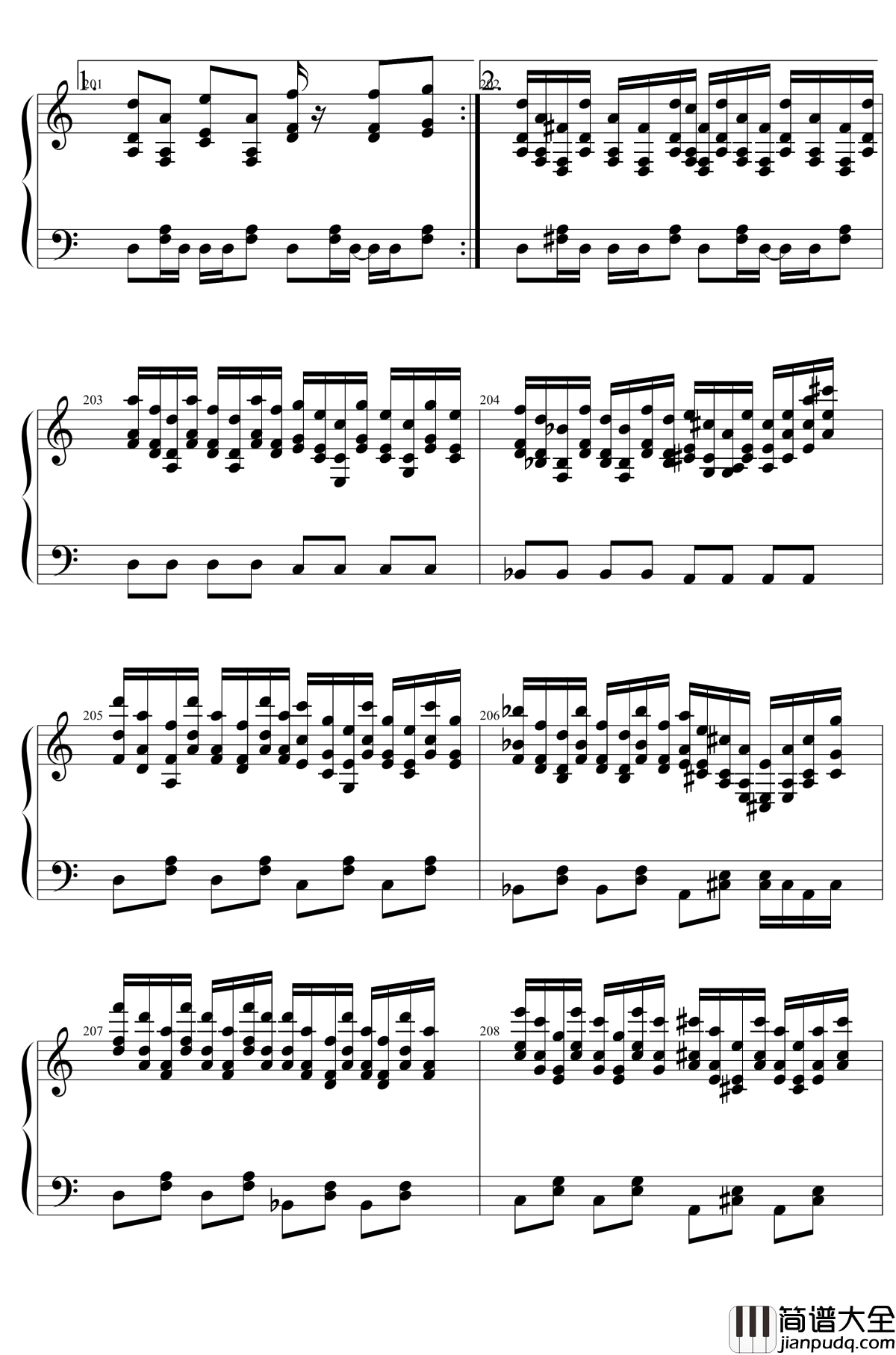 東方２１曲メドレー钢琴谱_东方project