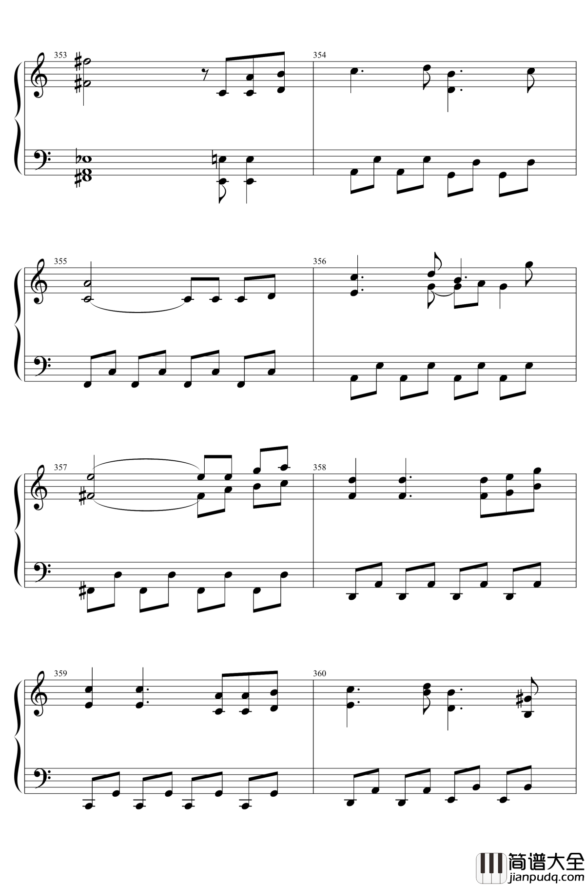 東方２１曲メドレー钢琴谱_东方project