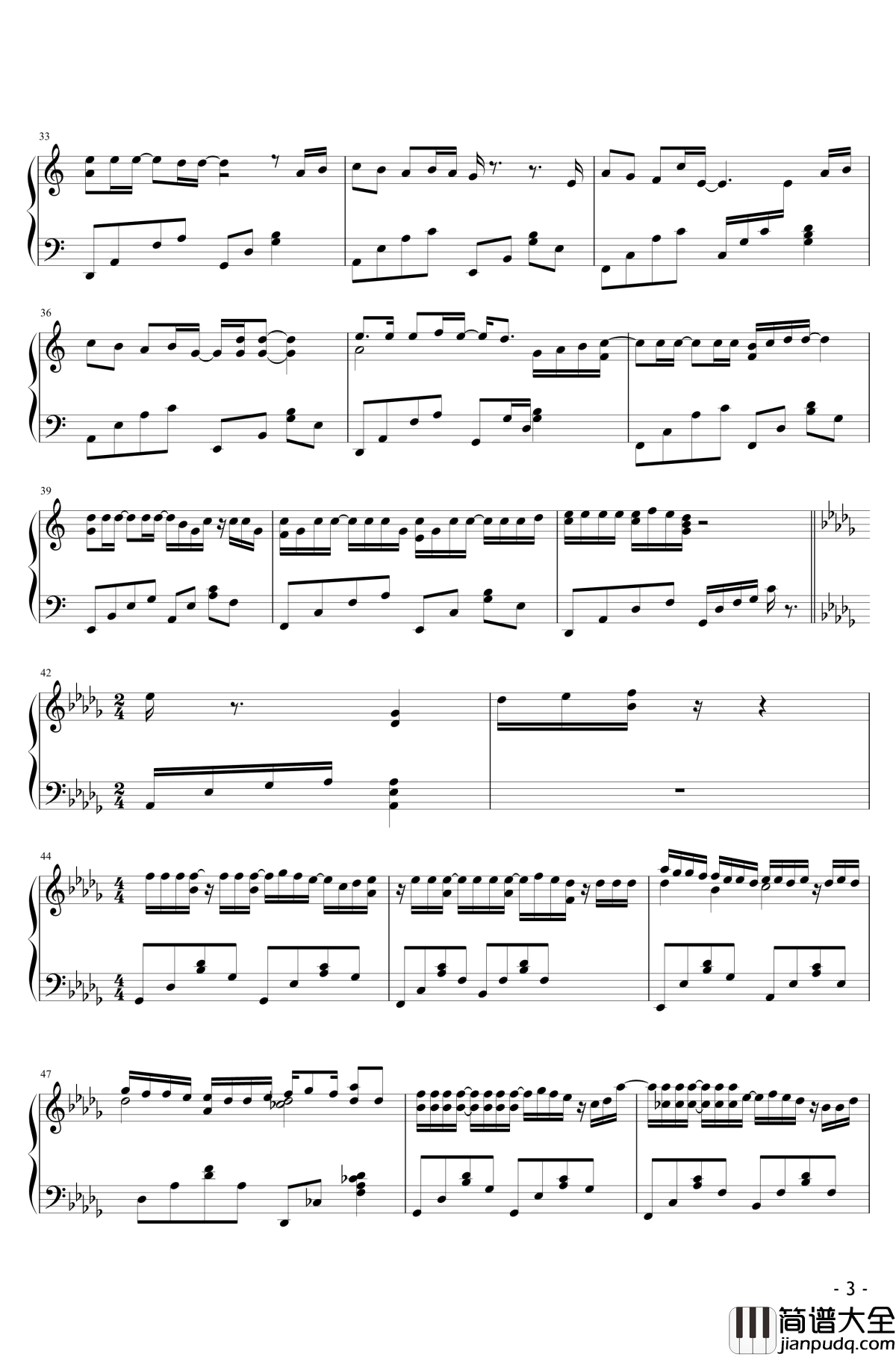 说好的幸福呢钢琴谱_周杰伦