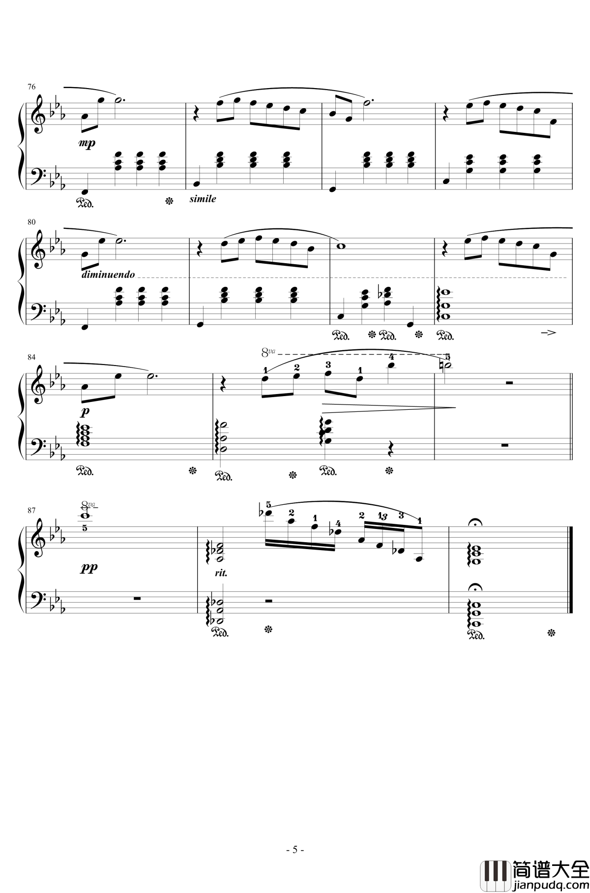 最终幻想4爱的主题钢琴谱_交响乐版改编_植松伸夫