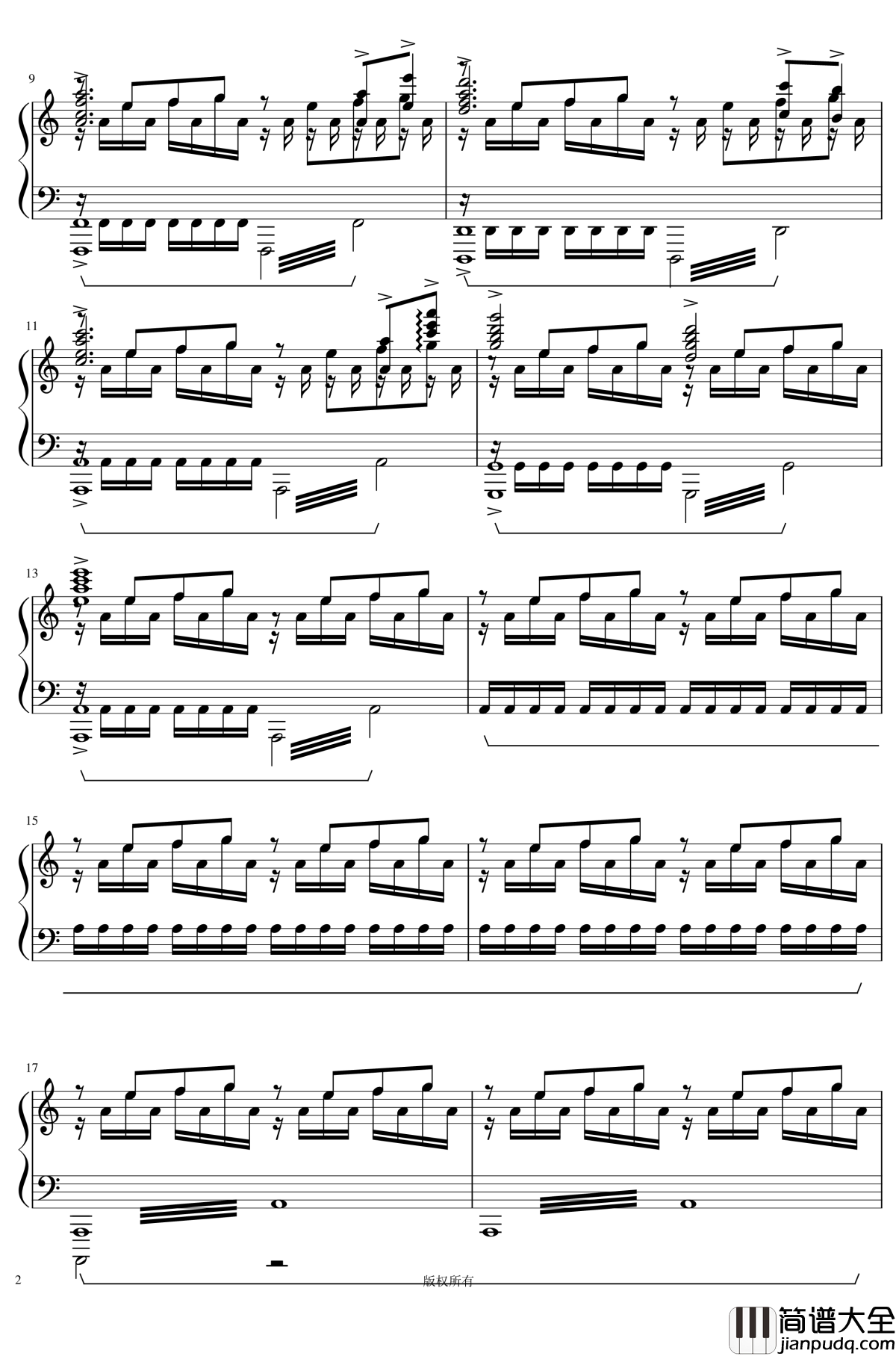 绝地求生刺激战场变奏曲钢琴谱_未改完版_刺激战场