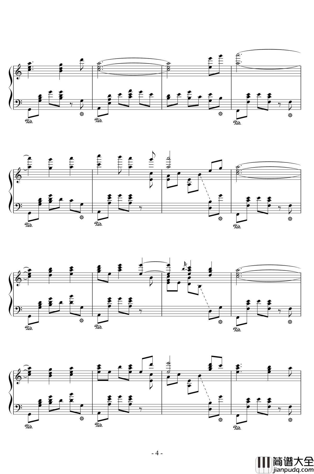 绯想天钢琴谱_东方绯想天_东方project