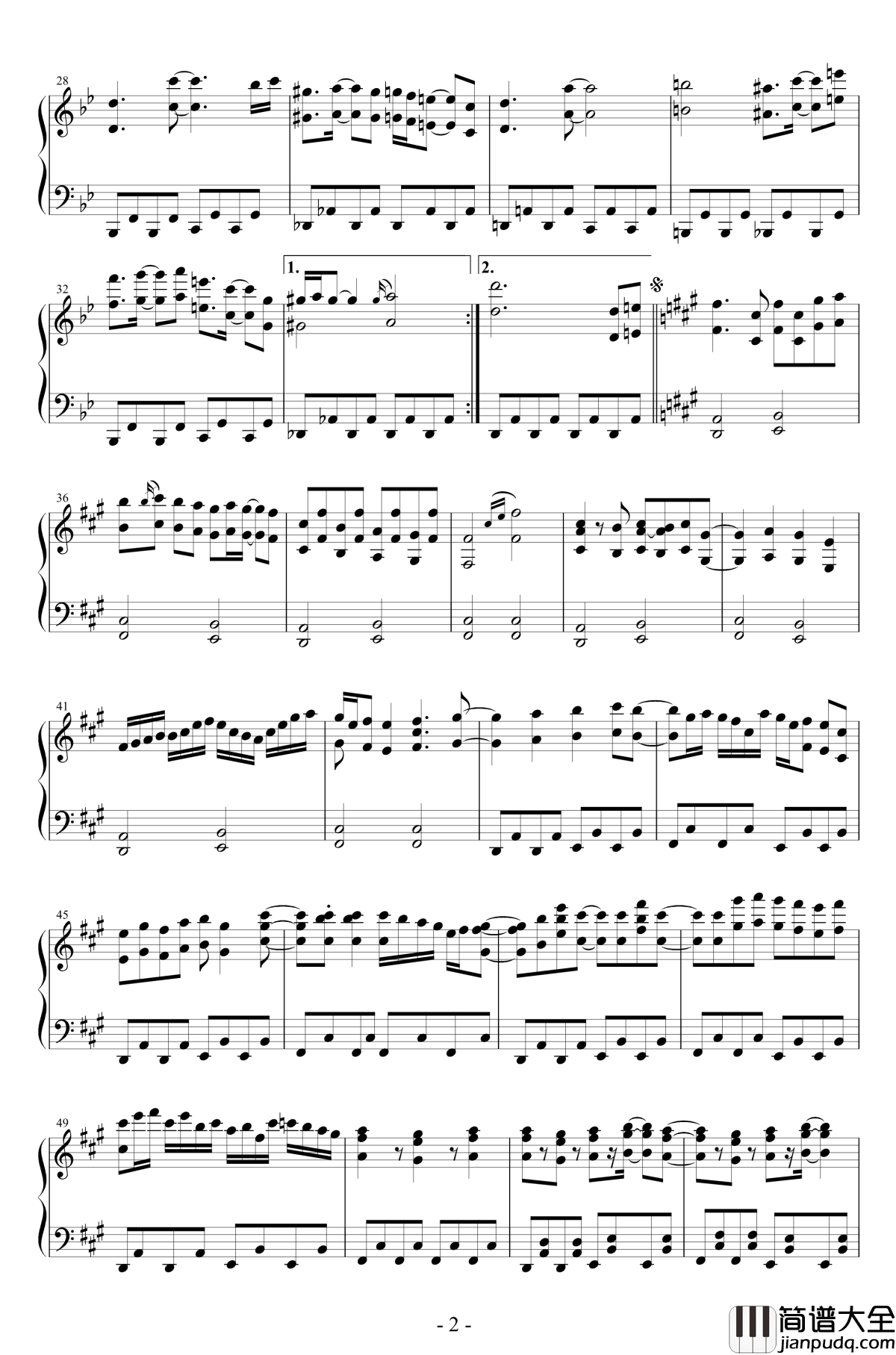 卫星露天咖啡屋钢琴谱_东方project