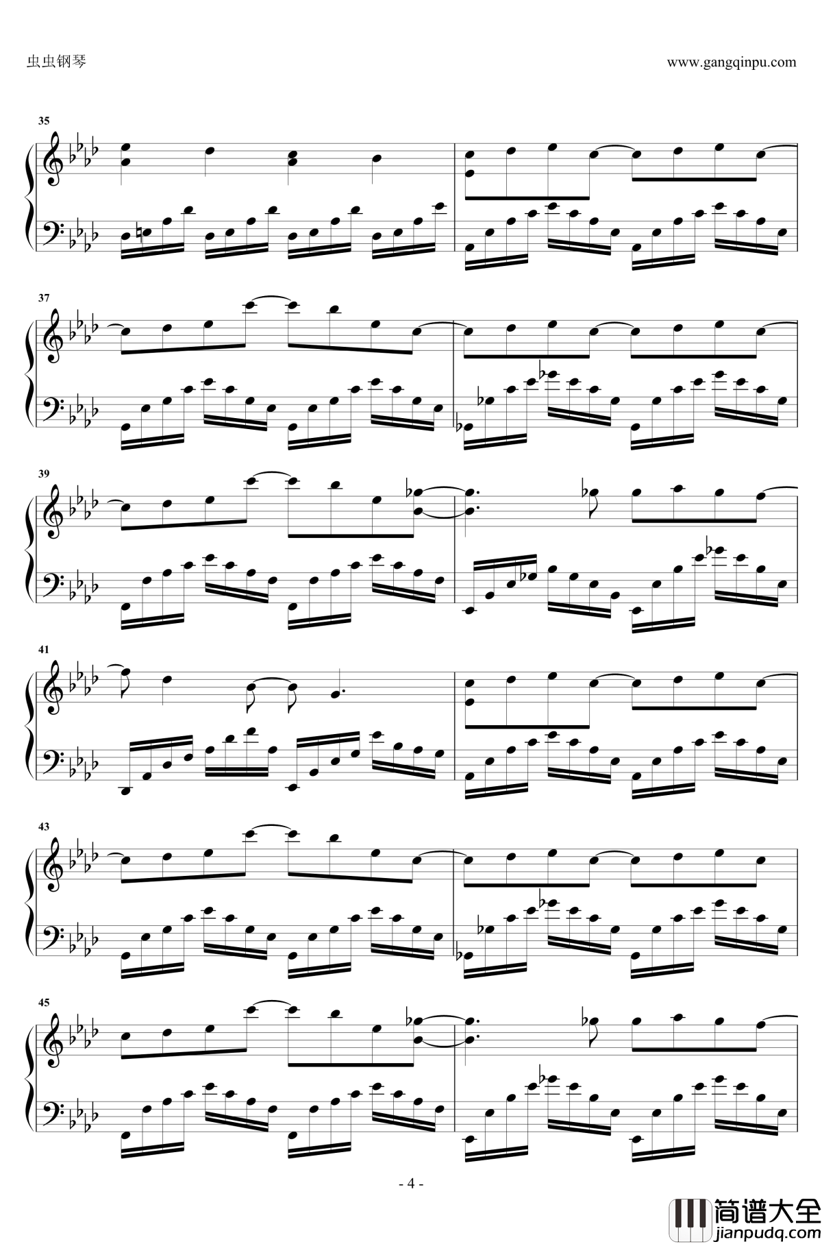 摩天大楼钢琴谱_独奏_薛之谦