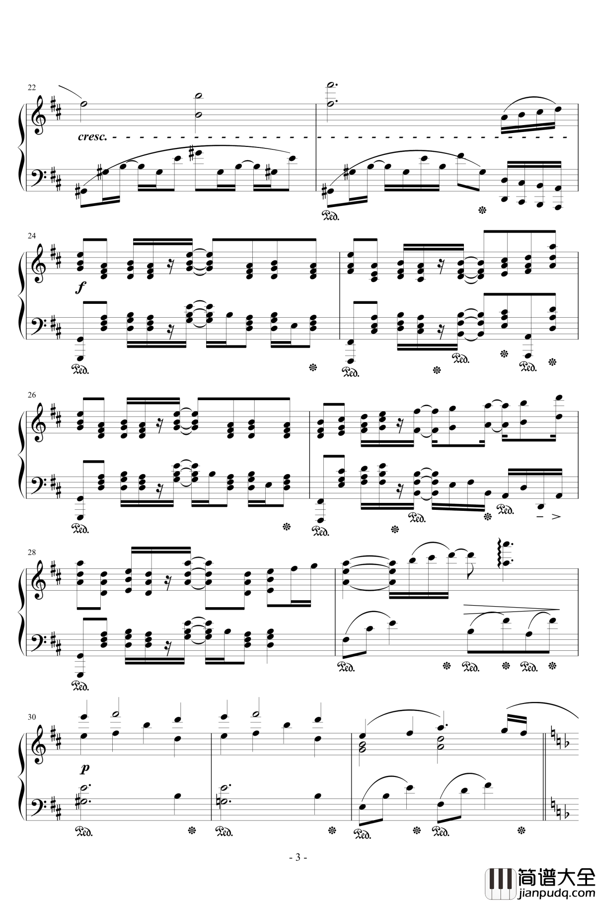 最终幻想13雷霆主题歌钢琴谱_ライトニングのテーマ_浜涡正志