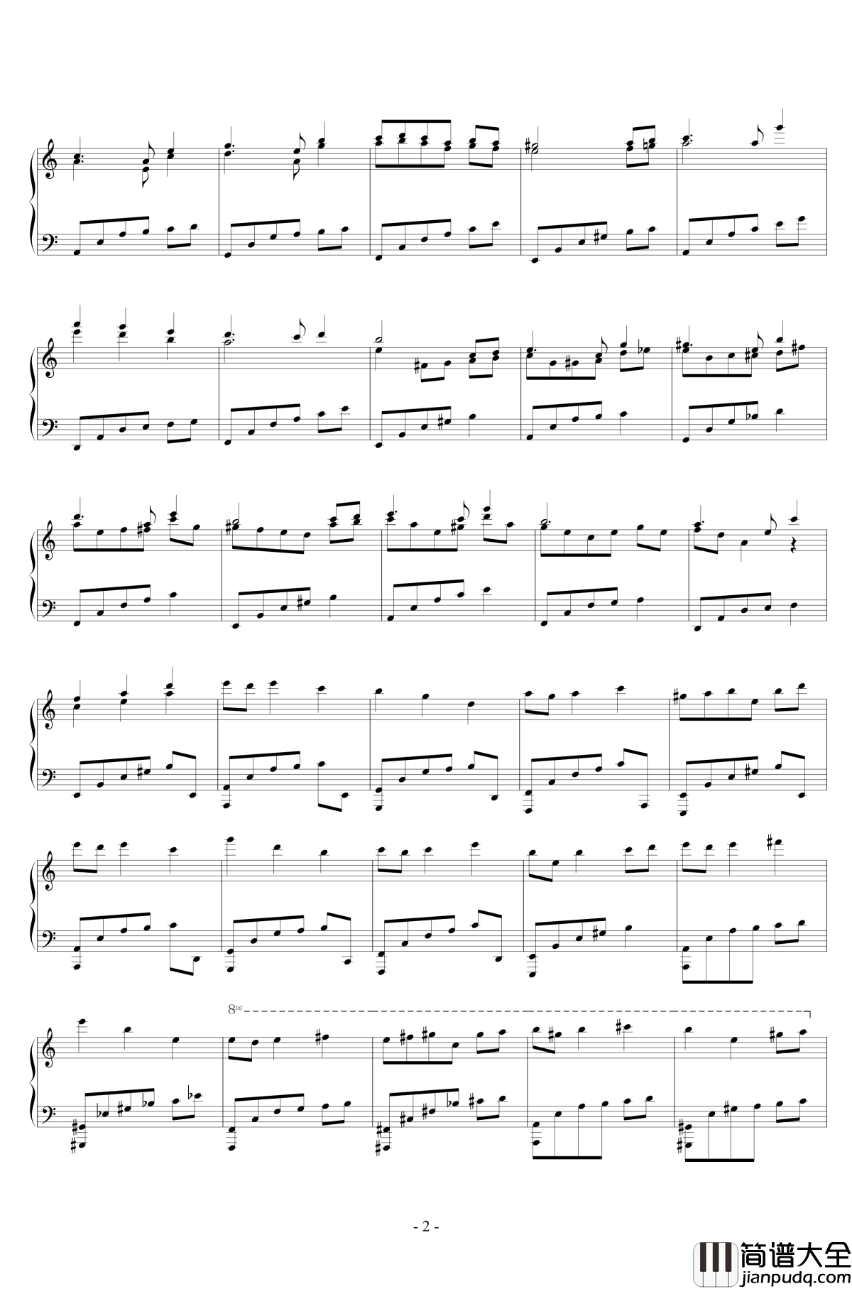 一合一往来钢琴谱_升c小调