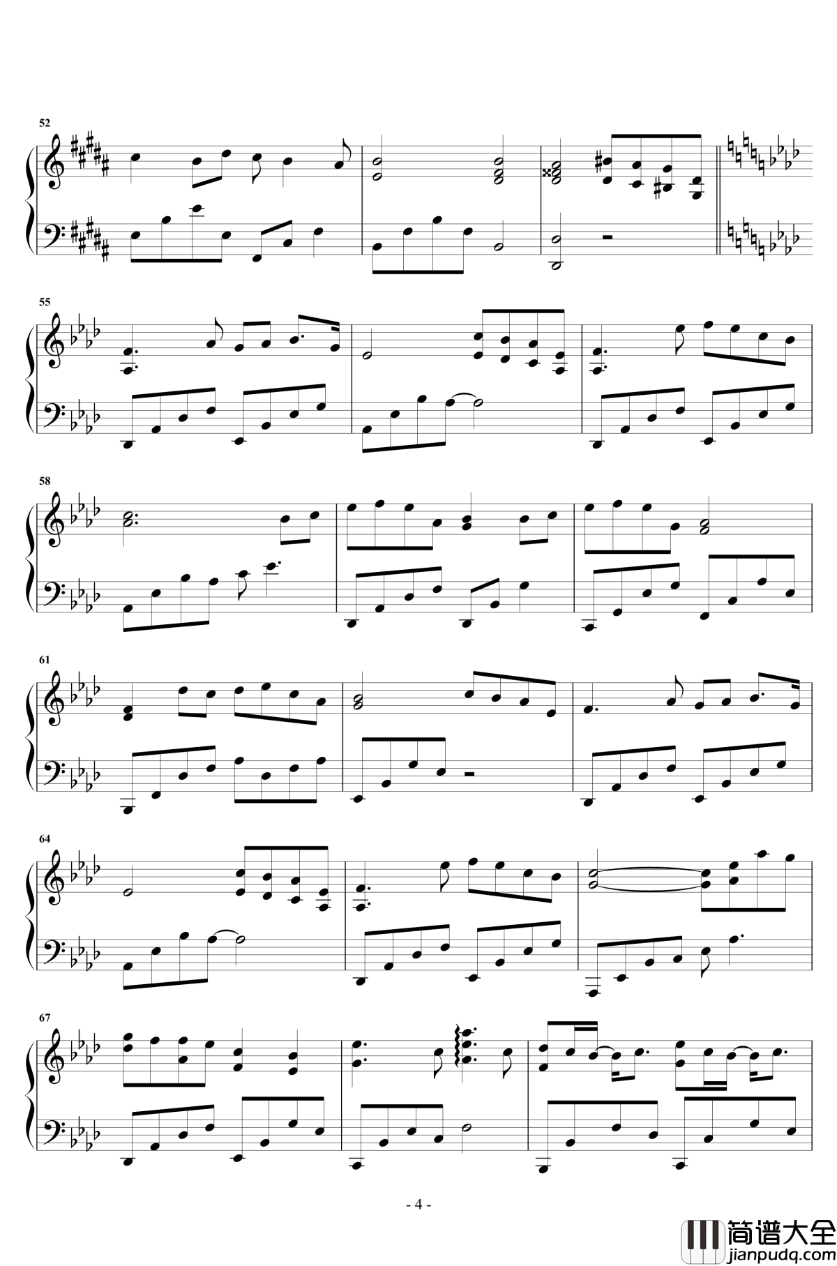 醉赤壁钢琴谱_华丽独奏_林俊杰