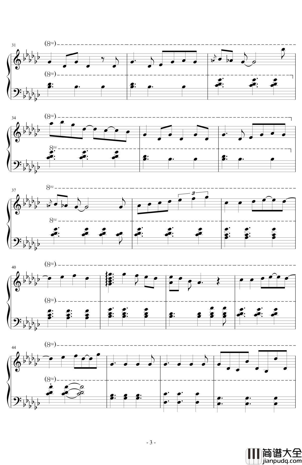 ルージュの伝言钢琴谱_魔女宅急便_広橋真紀子