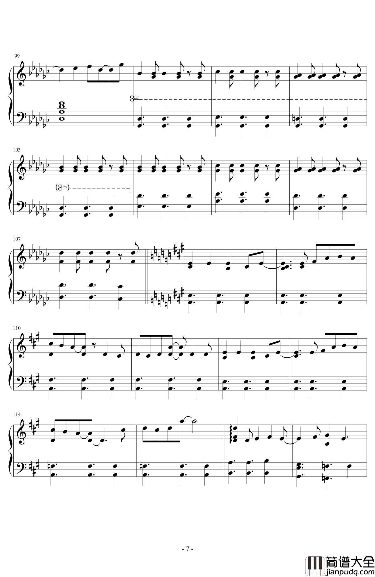 ルージュの伝言钢琴谱_魔女宅急便_広橋真紀子