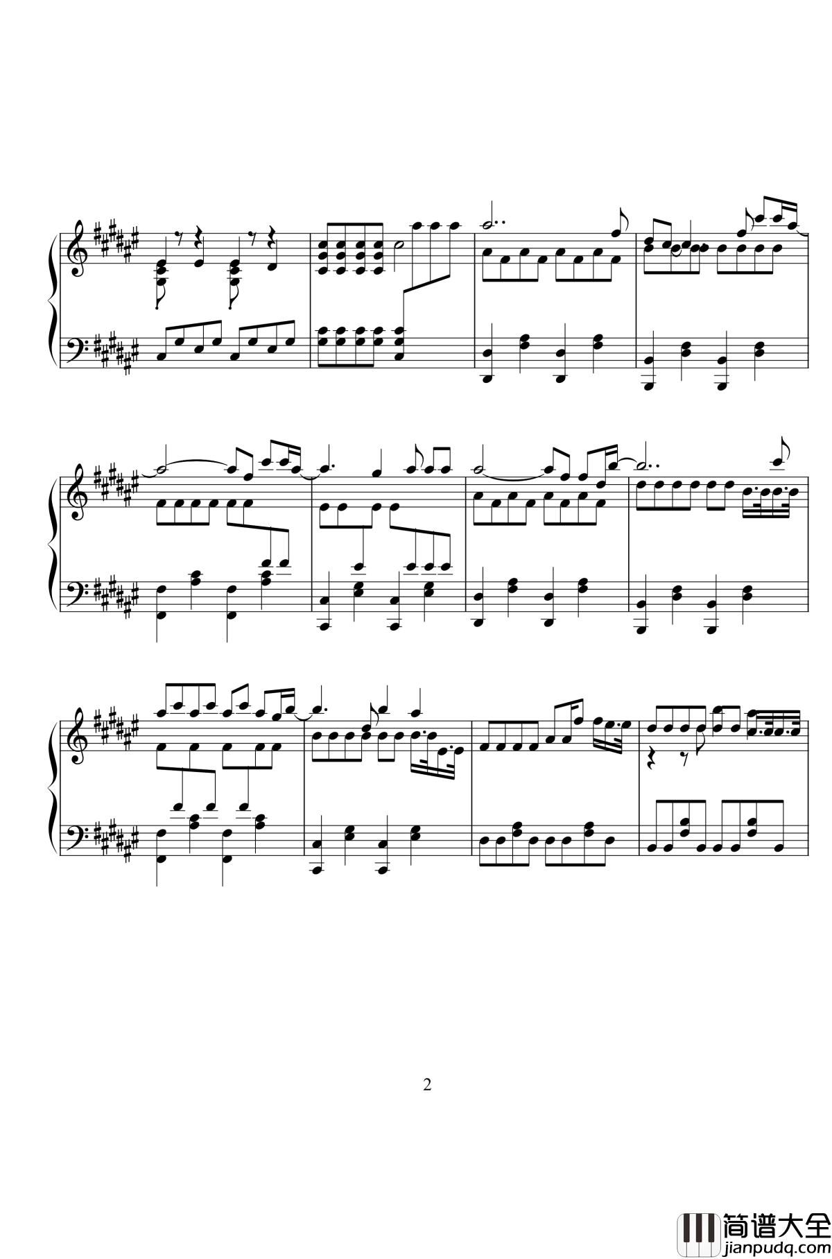 The_Feded钢琴谱_Alan_Walker_跳舞的线