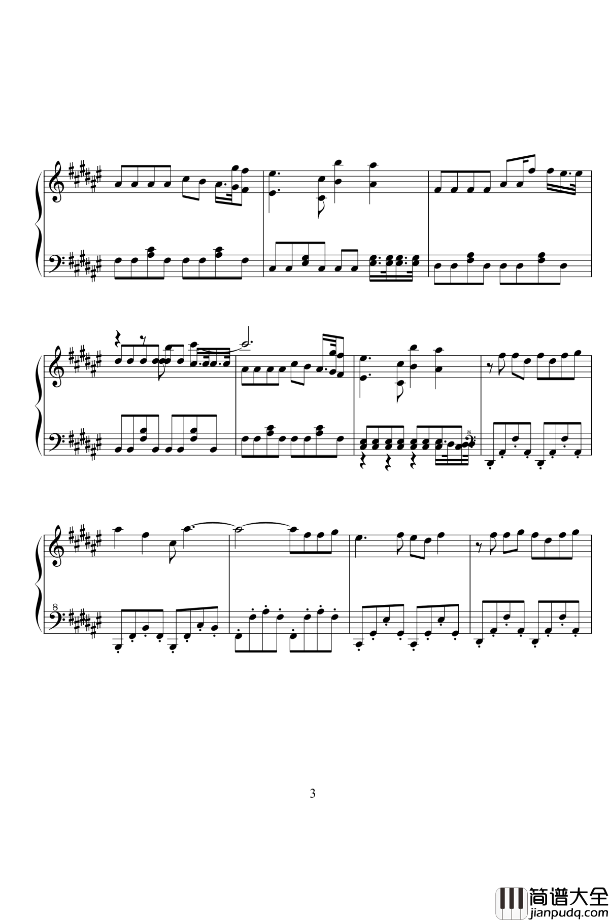 The_Feded钢琴谱_Alan_Walker_跳舞的线