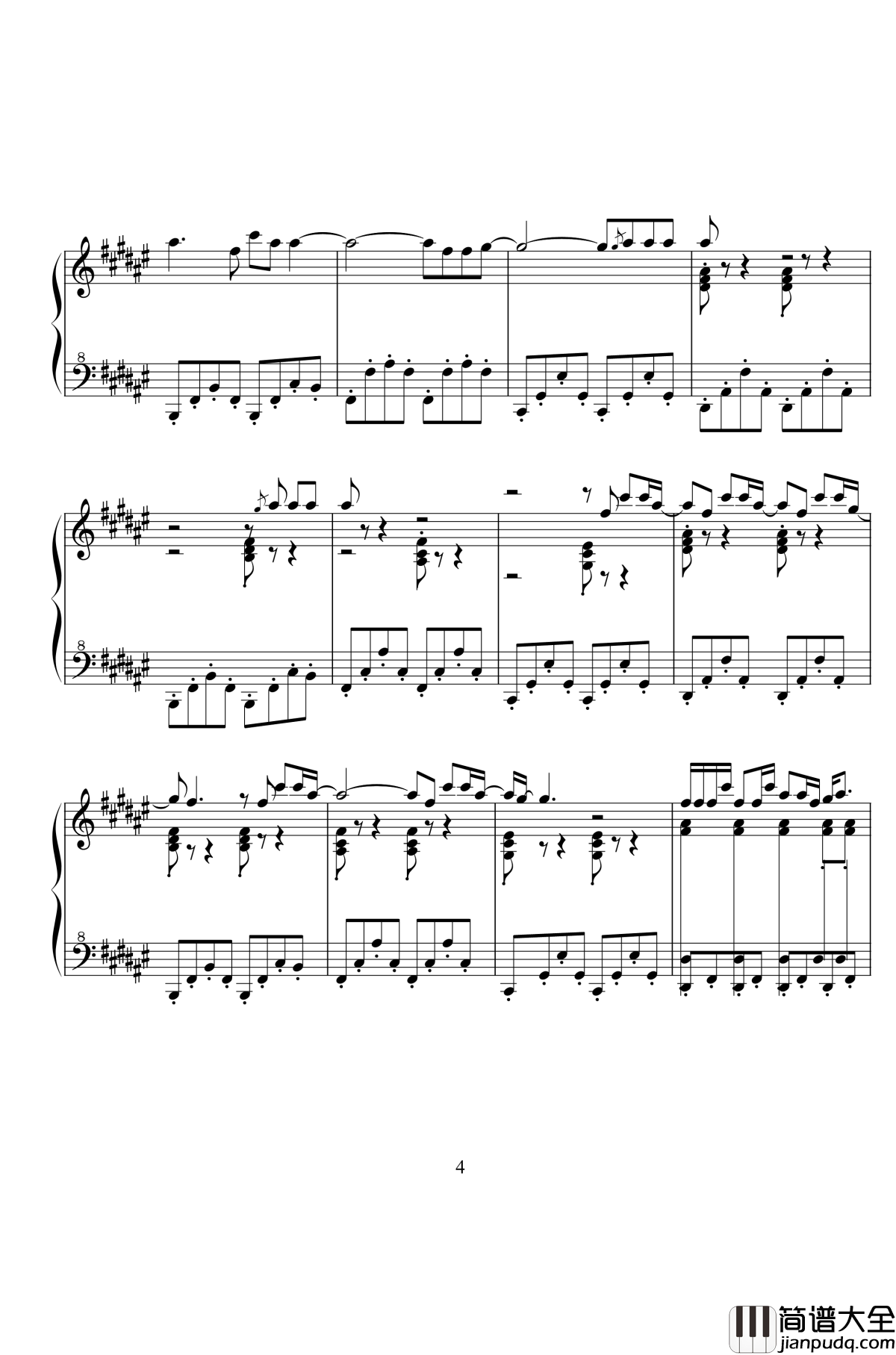 The_Feded钢琴谱_Alan_Walker_跳舞的线