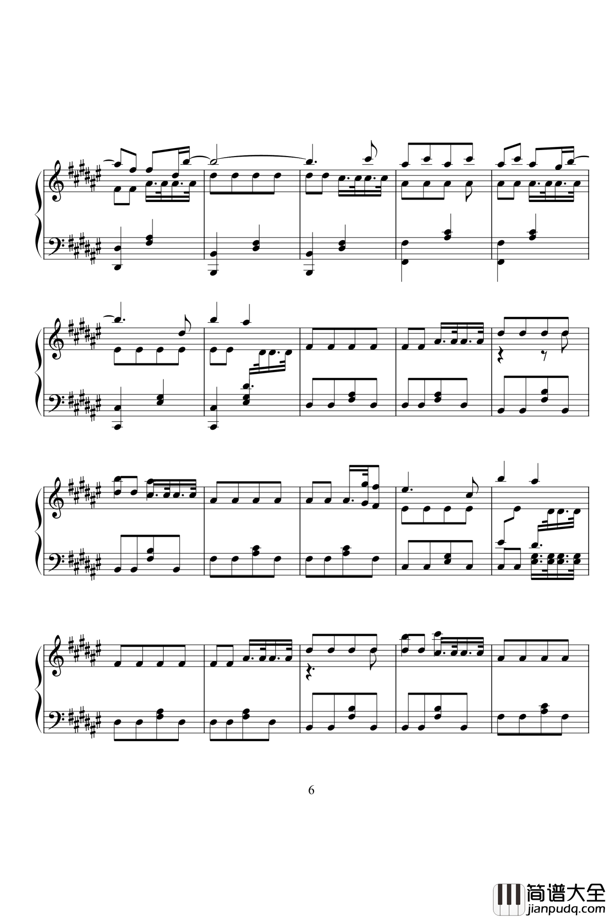 The_Feded钢琴谱_Alan_Walker_跳舞的线