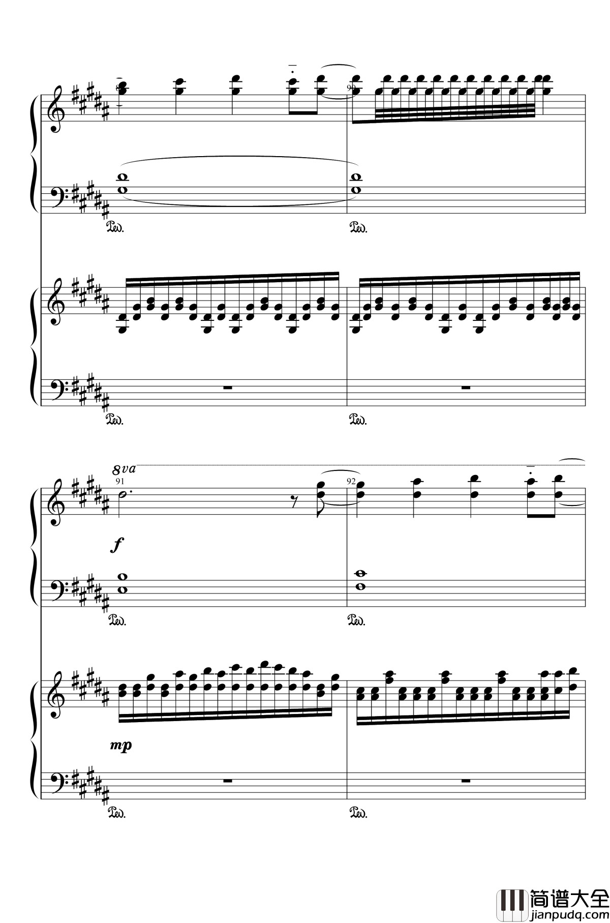 NecroFantasia钢琴谱_双钢琴_东方project_东方妖妖梦