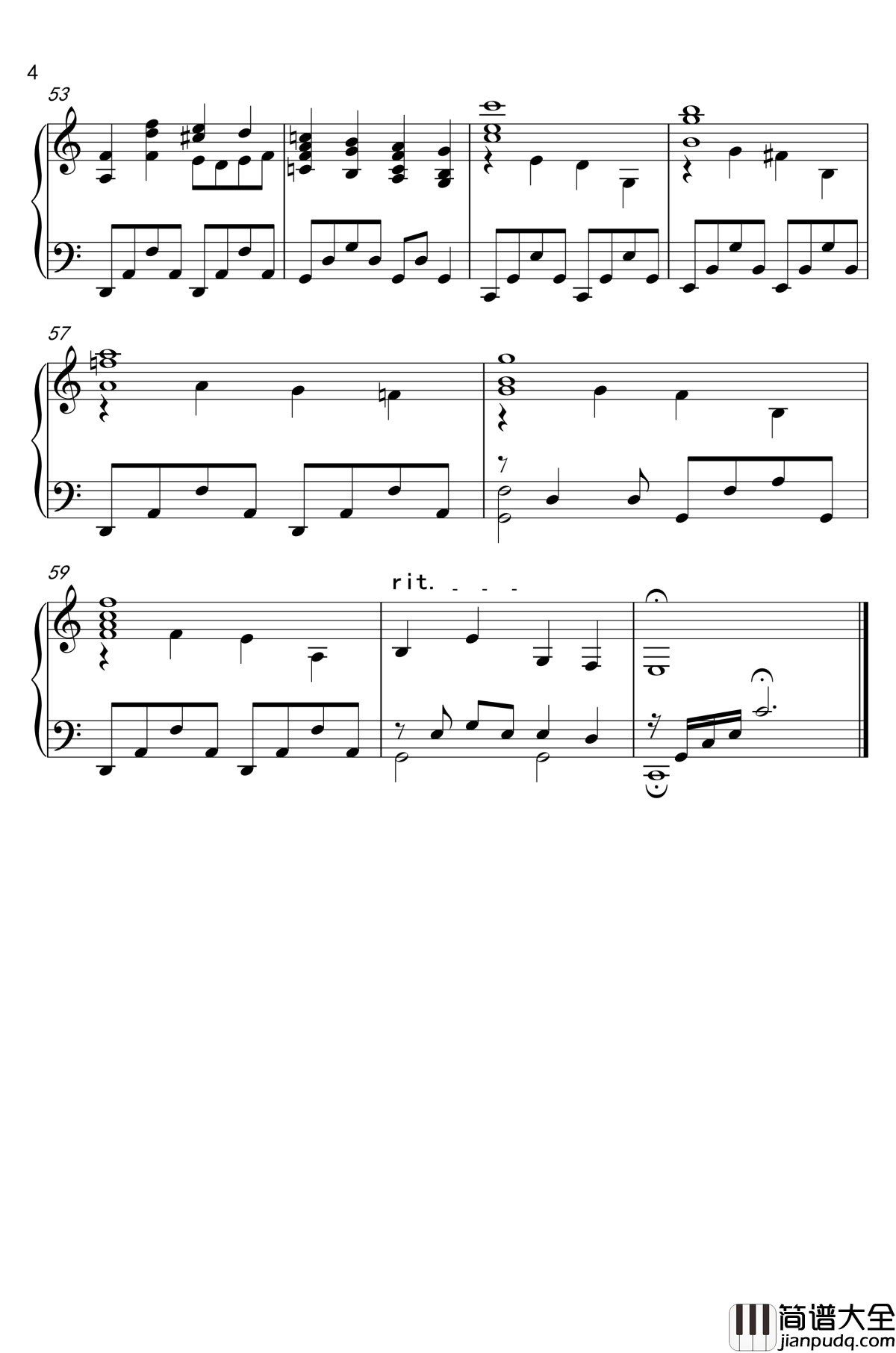 珍珠港主题曲钢琴谱_TENNESSEE