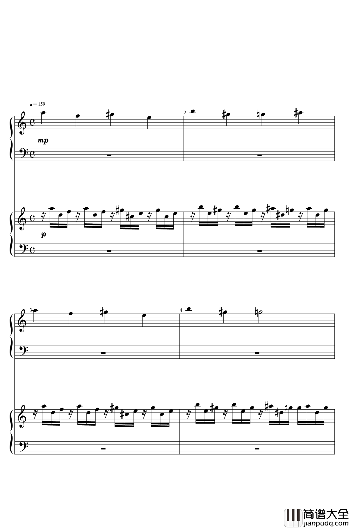 U.N.OWEN就是她吗钢琴谱_东方红魔乡_东方project