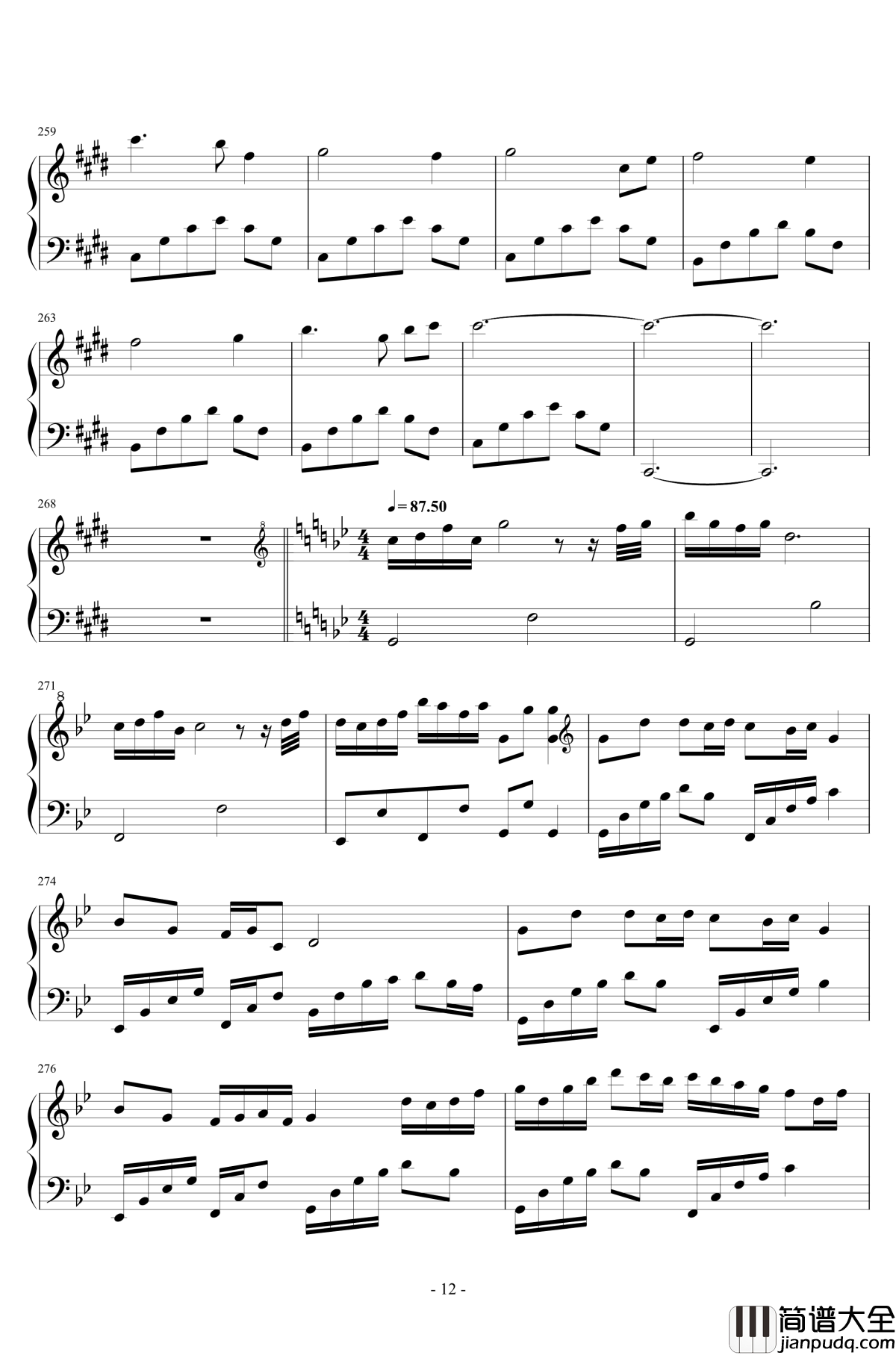 桃花源组曲钢琴谱_Minecraft史诗工坊_新·桃花源