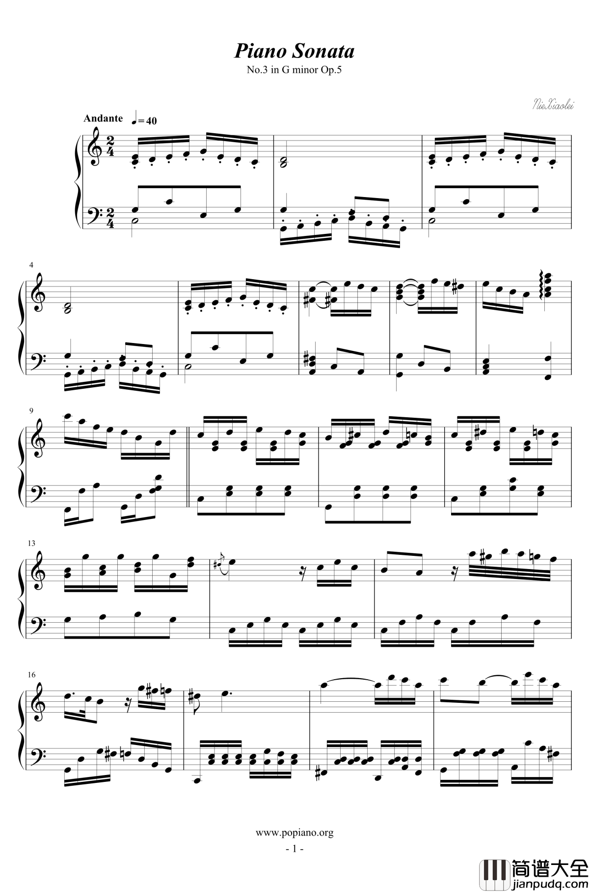 第三钢琴奏鸣曲第二乐章钢琴谱_nzh1934