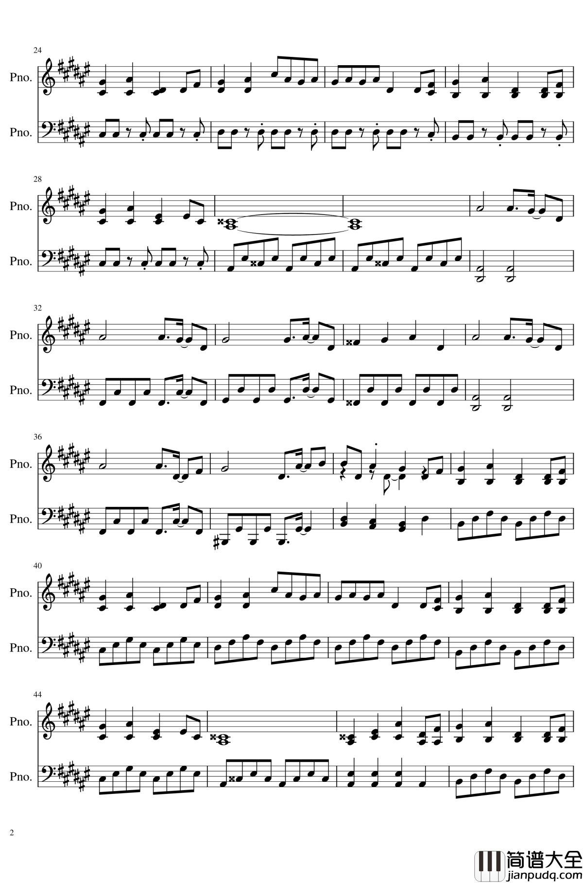 童祭钢琴谱_Innocent_Treasures_东方project