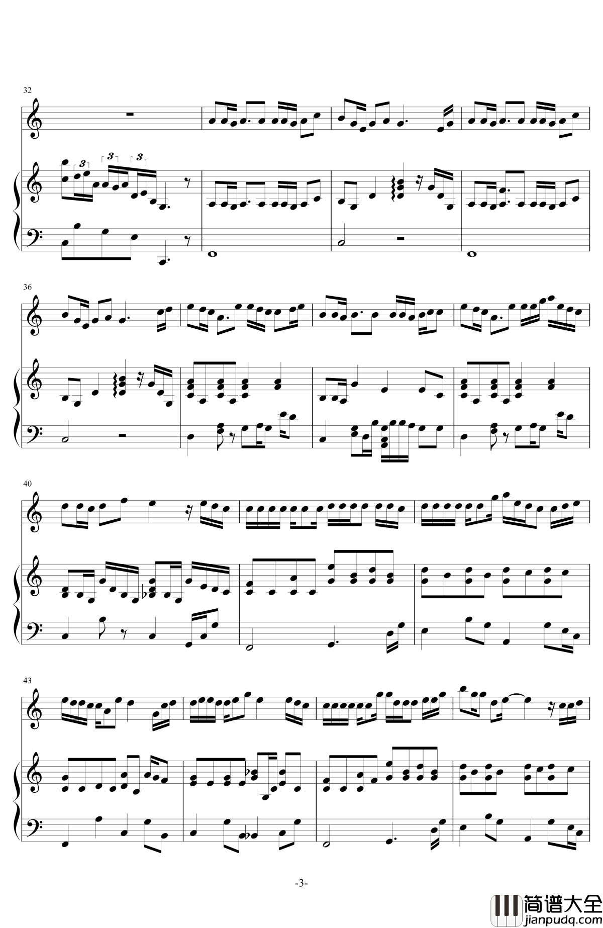 爸爸妈妈钢琴谱_伴奏_李荣浩