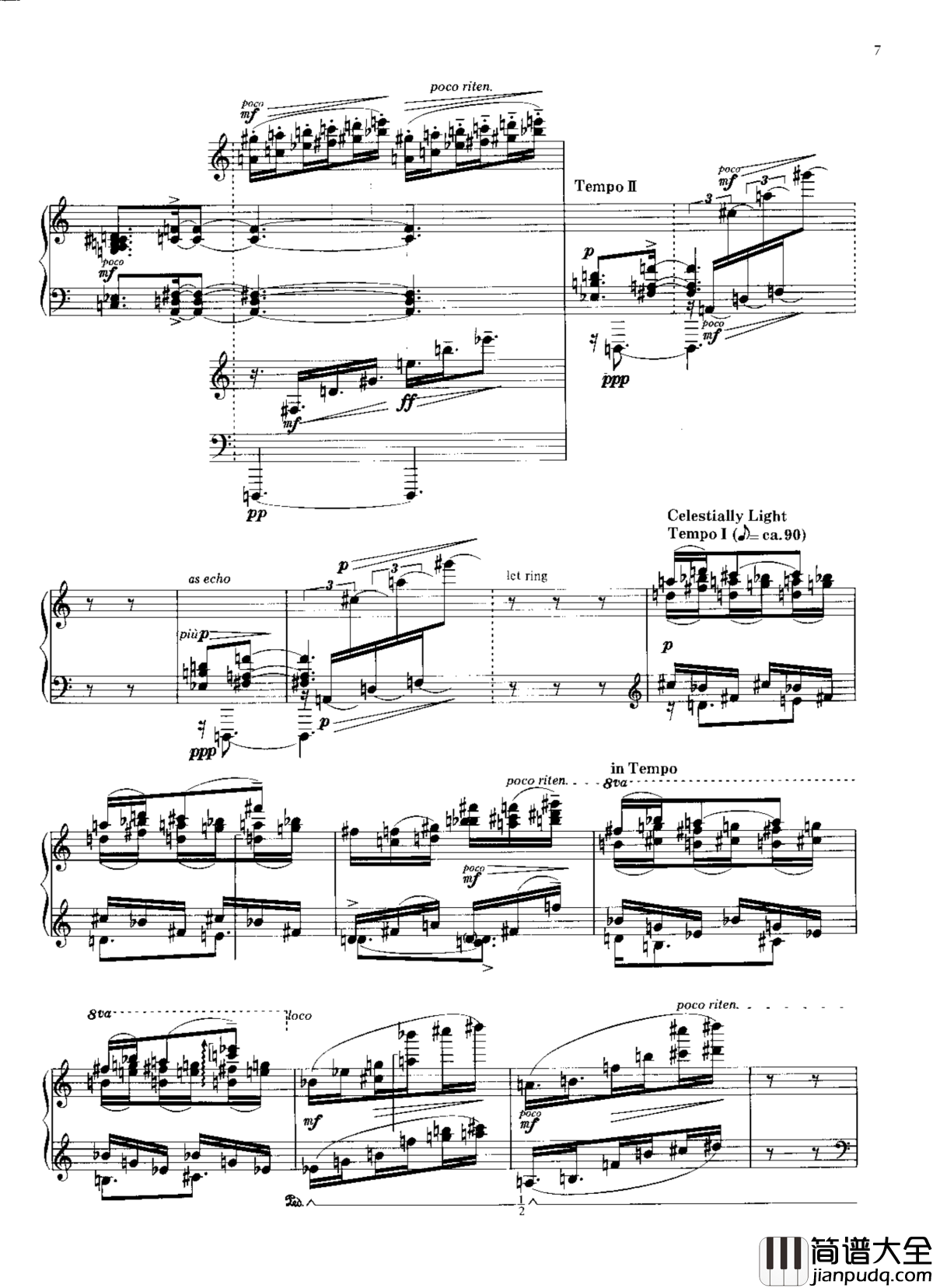 雨树素描II钢琴谱_武满彻