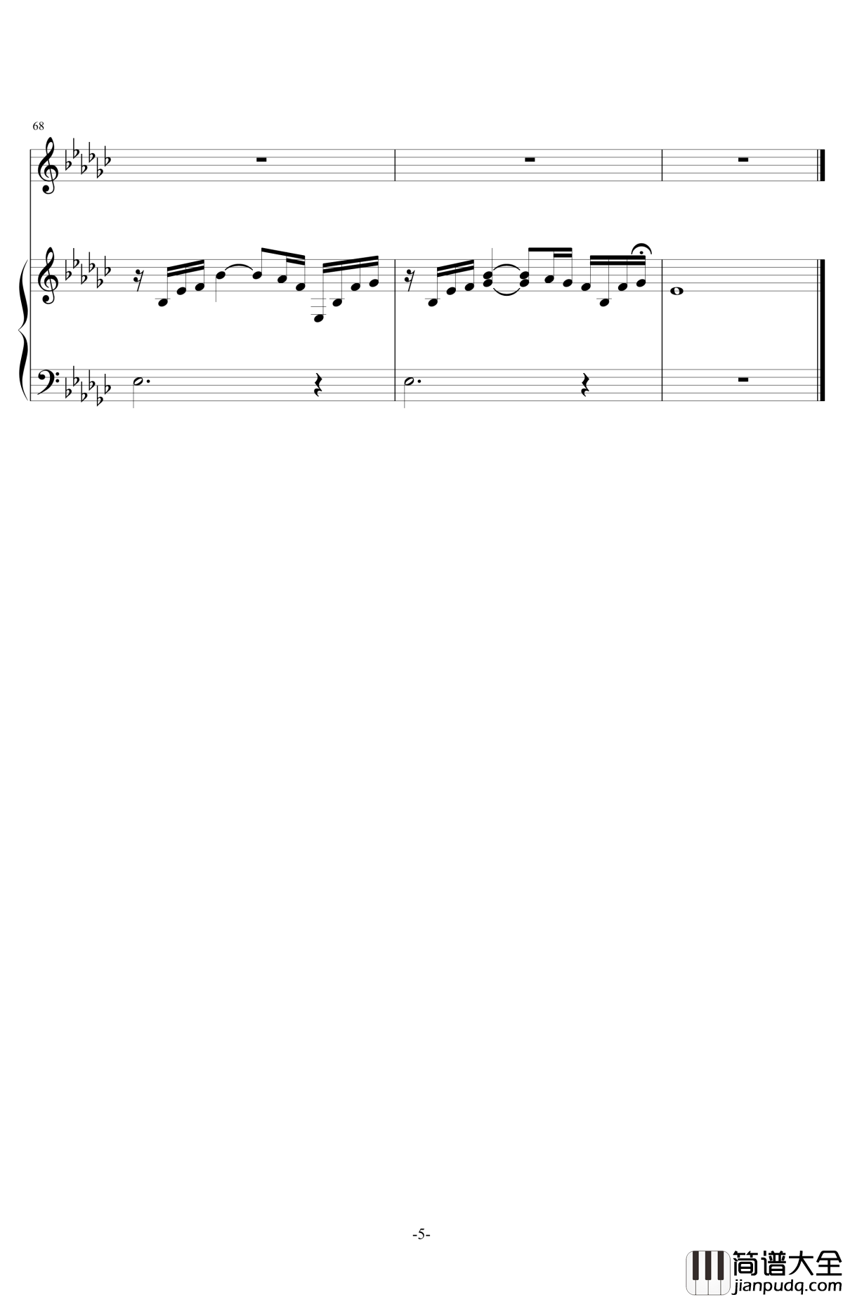 最远的距离钢琴谱_伴奏_黄致列